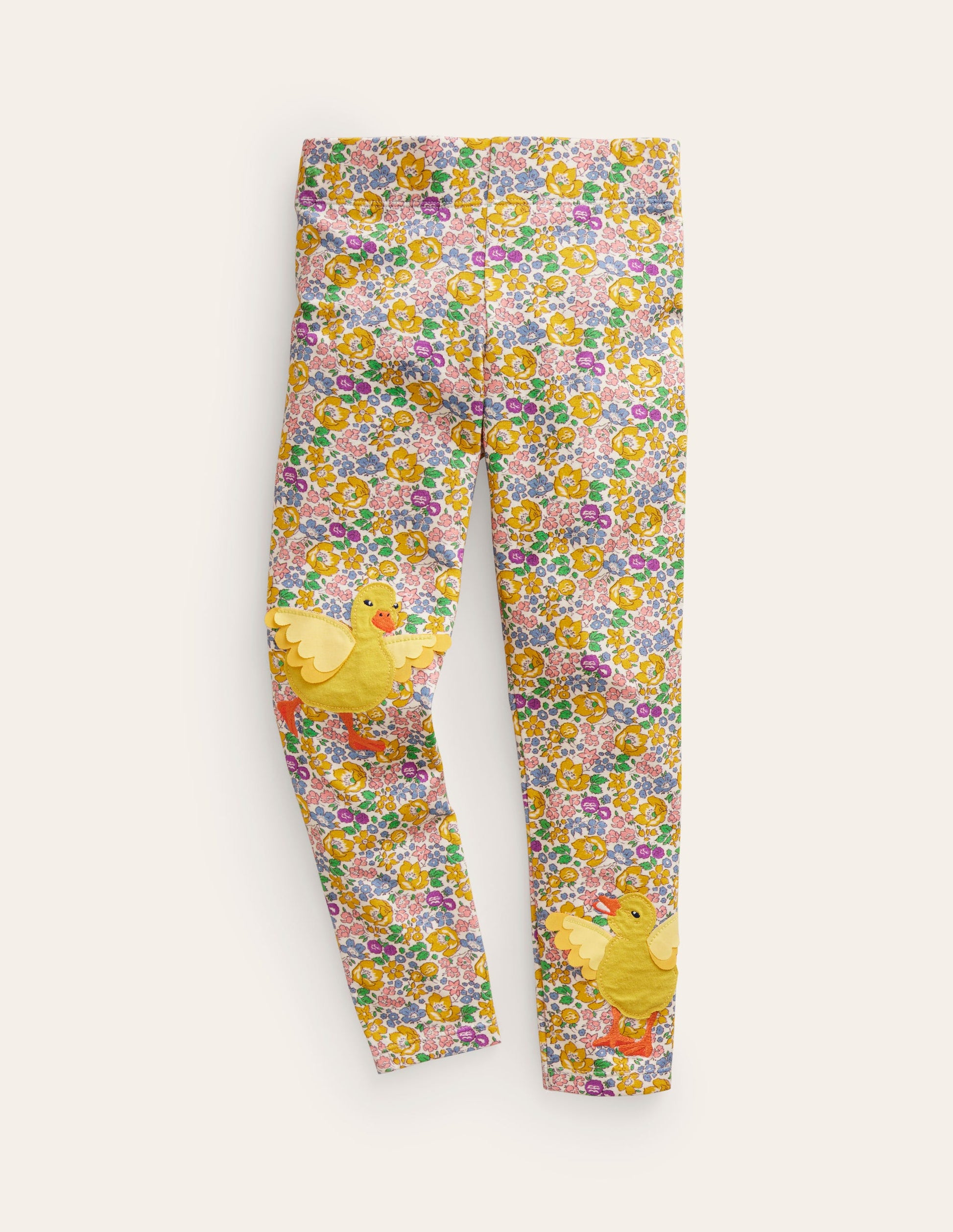 Appliqué Leggings-Yellow Spring Bloom-2