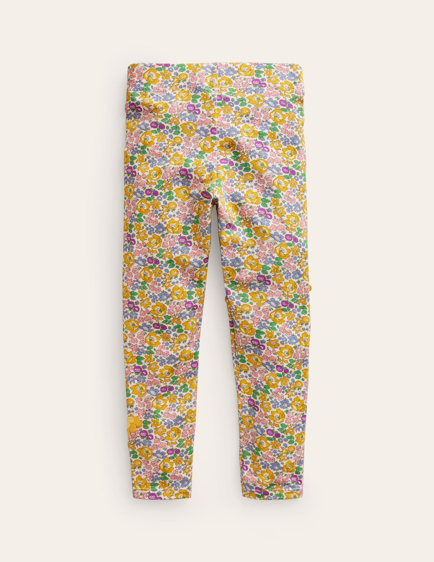 Appliqué Leggings-Yellow Spring Bloom