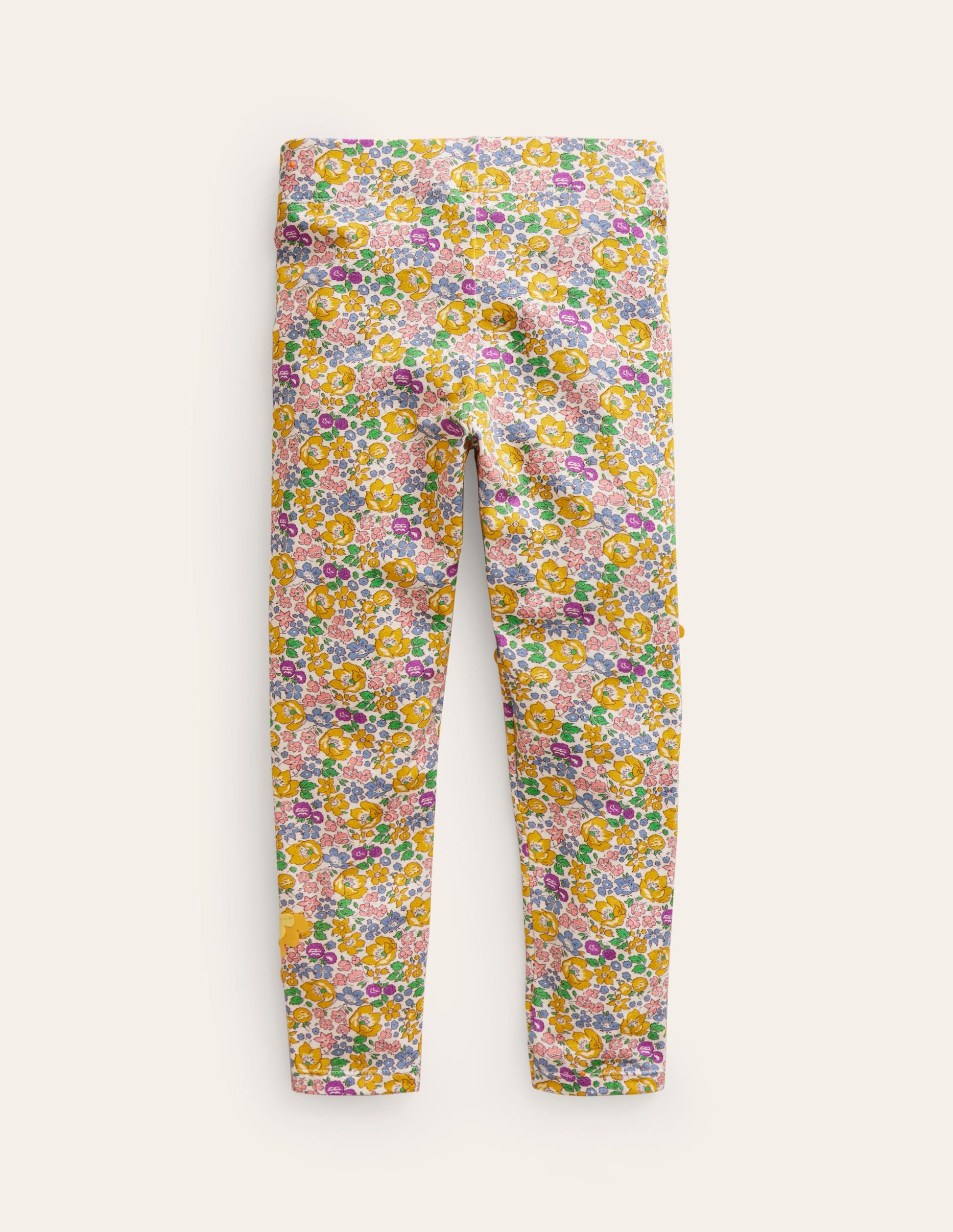 Appliqué Leggings-Yellow Spring Bloom-3