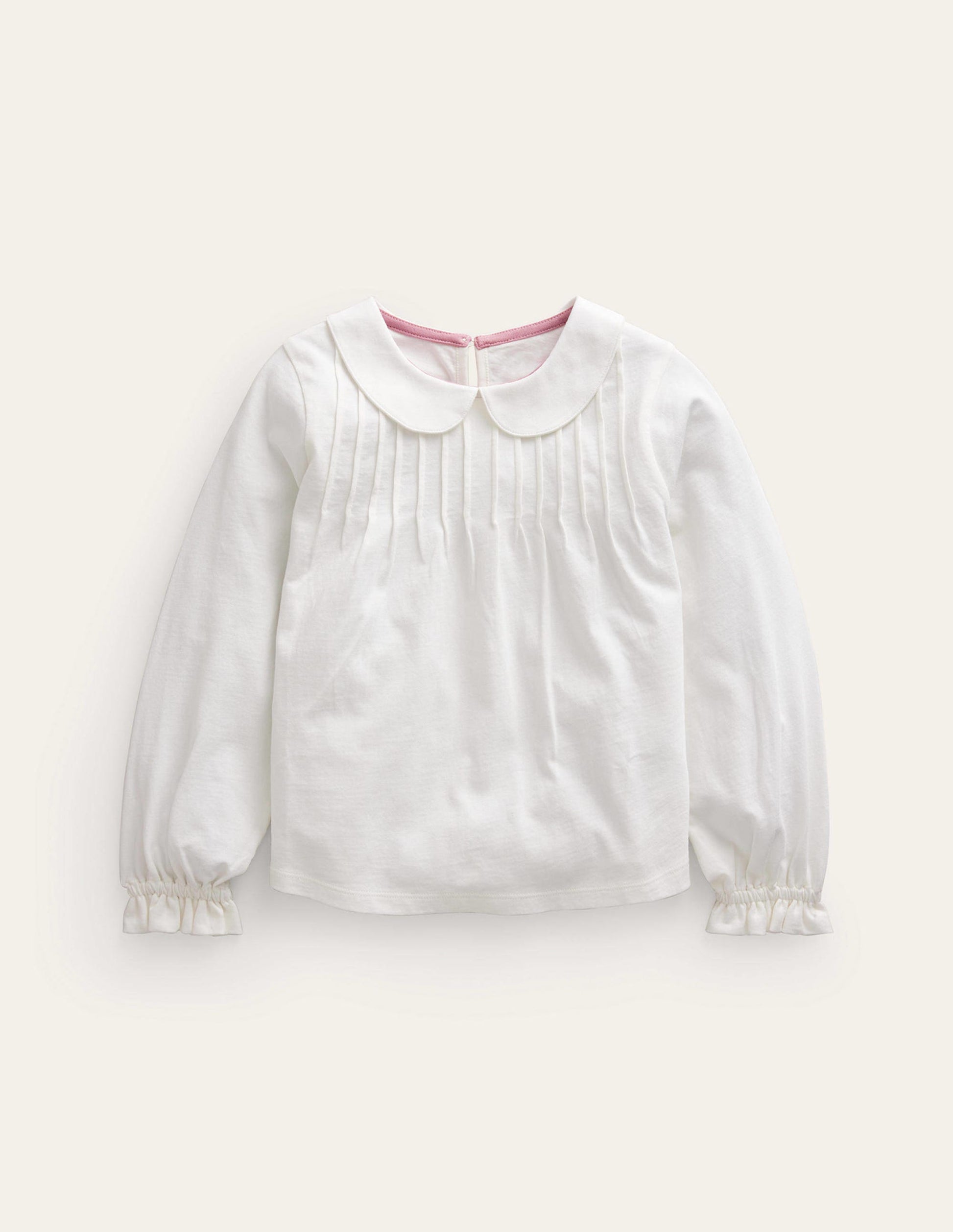 Collared Jersey Top-Ivory-1