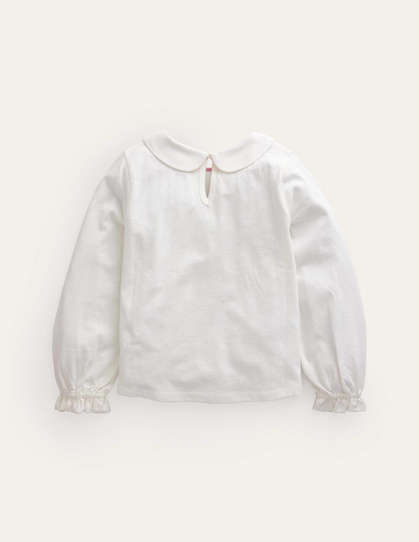 Collared Jersey Top-Ivory
