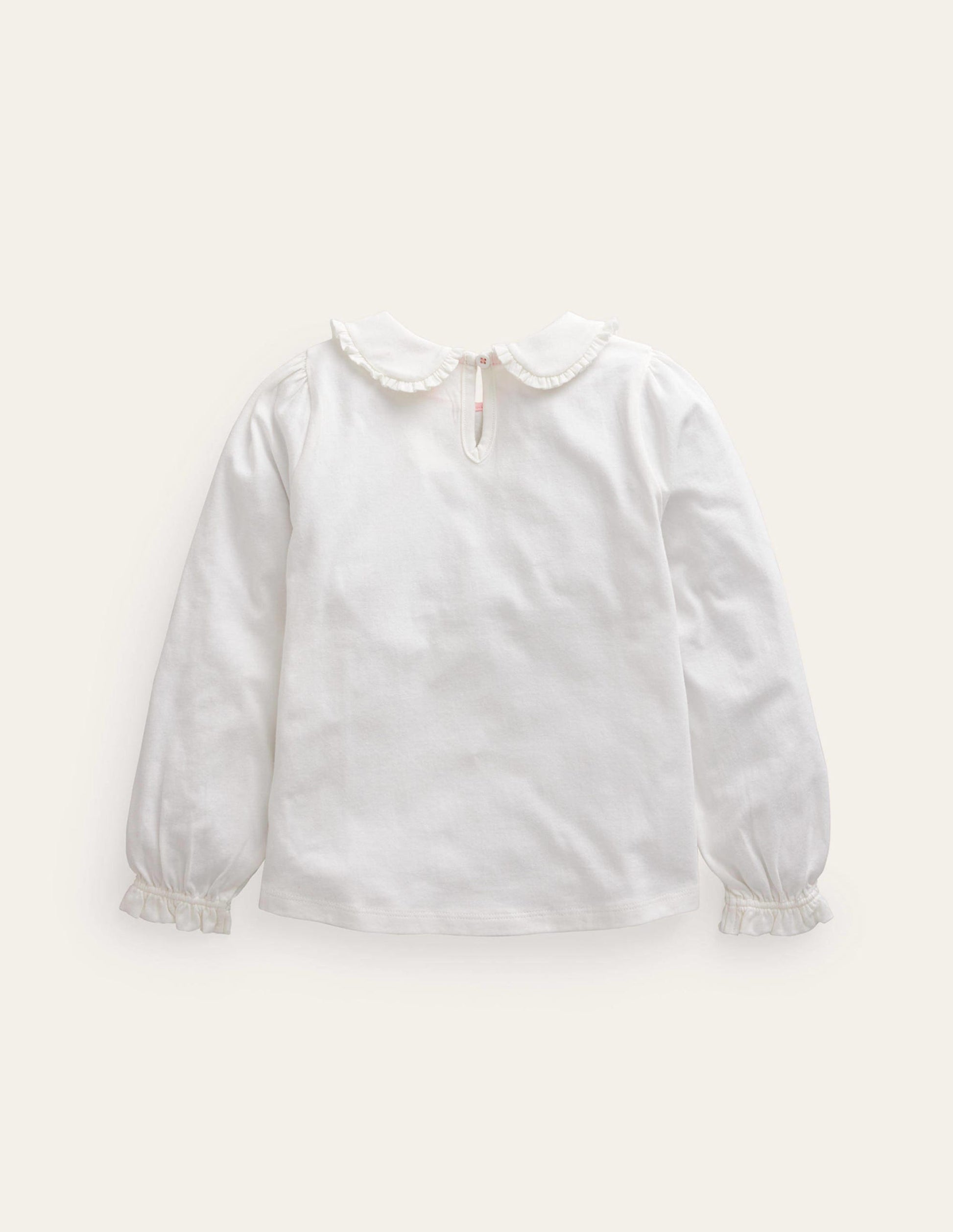 Collared Jersey Top-Ivory Strawberry-2