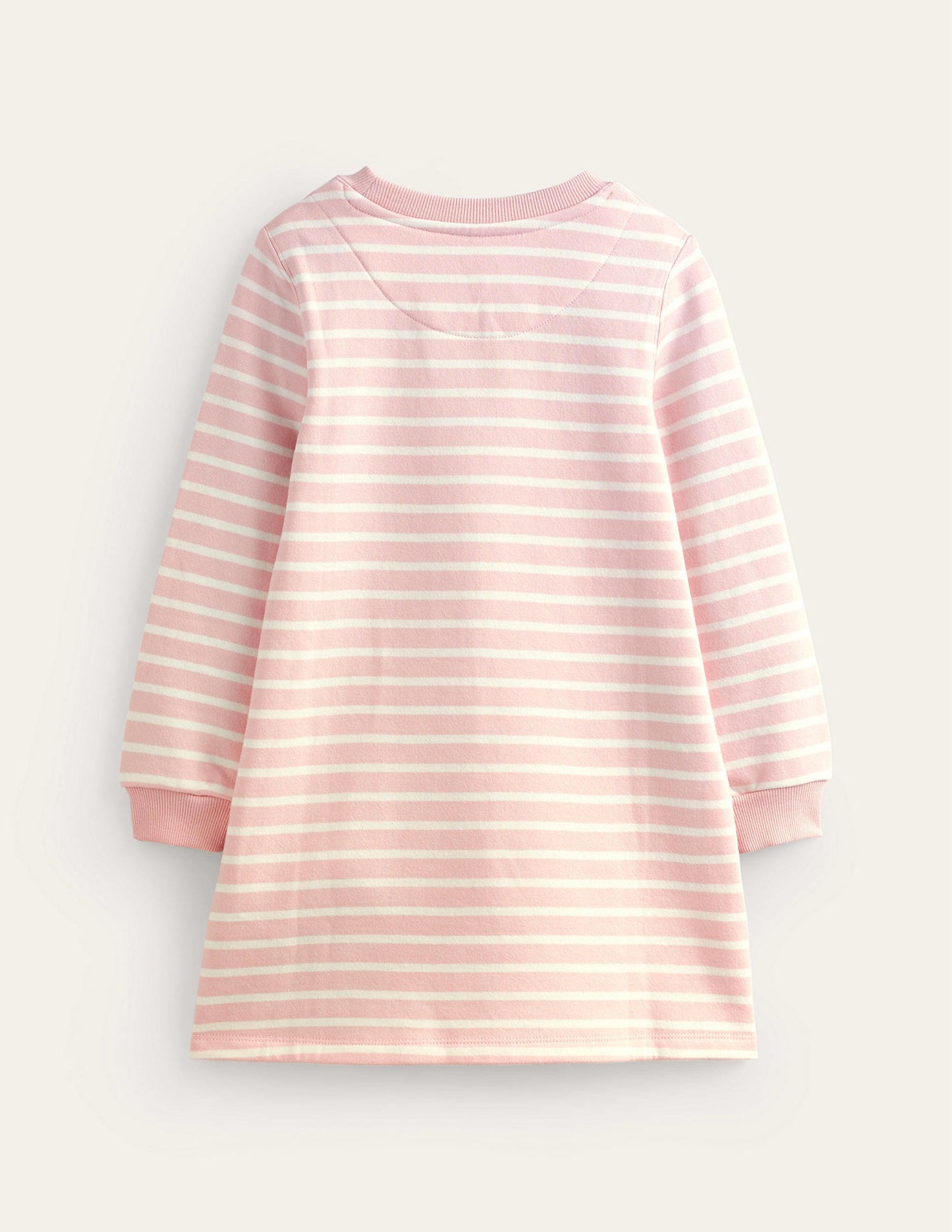Cosy Appliqué Sweatshirt Dress-Ballet Pink/Ivory Dogs
