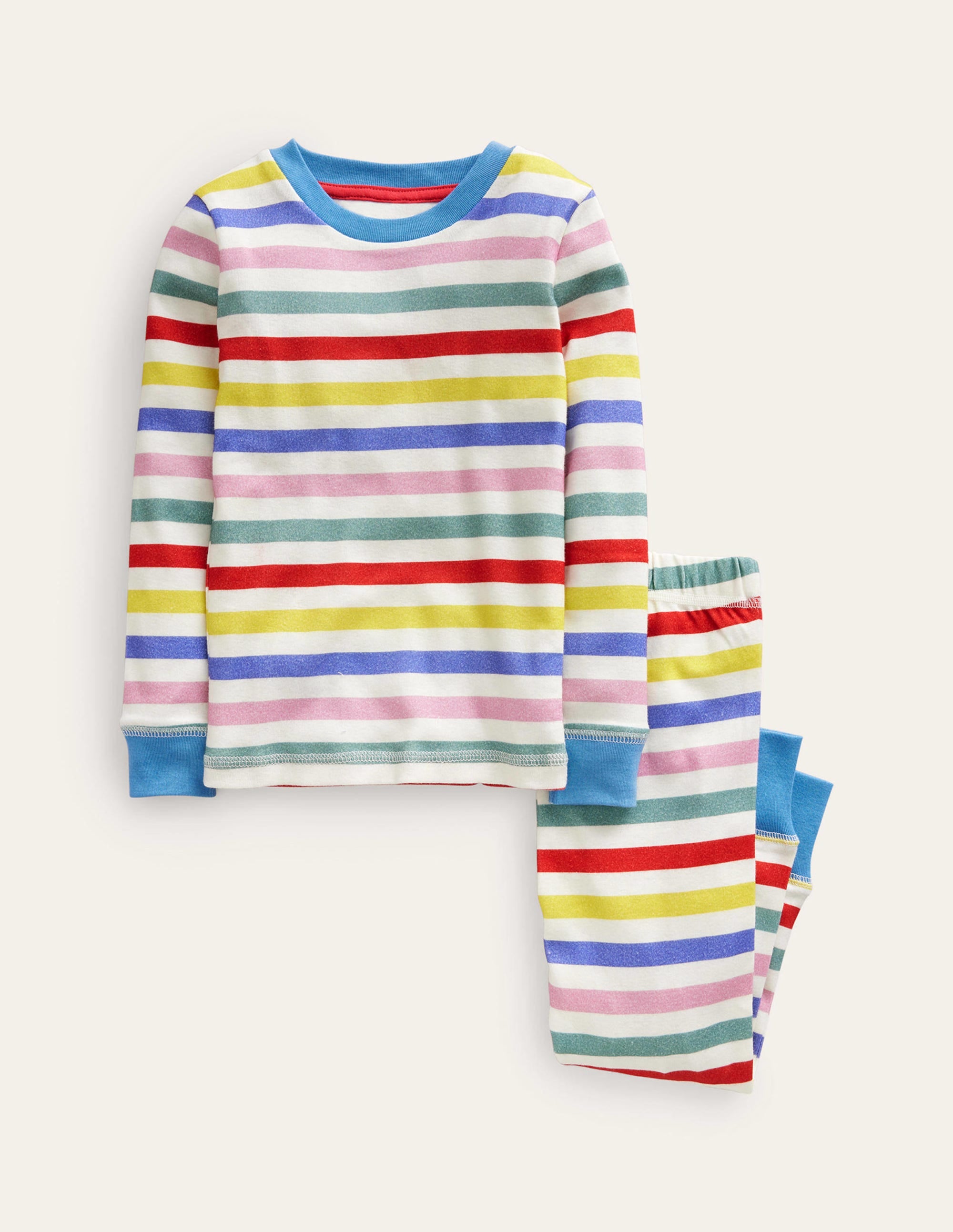 Snug Striped Long John Pyjamas-Multi Stripe - Image 1