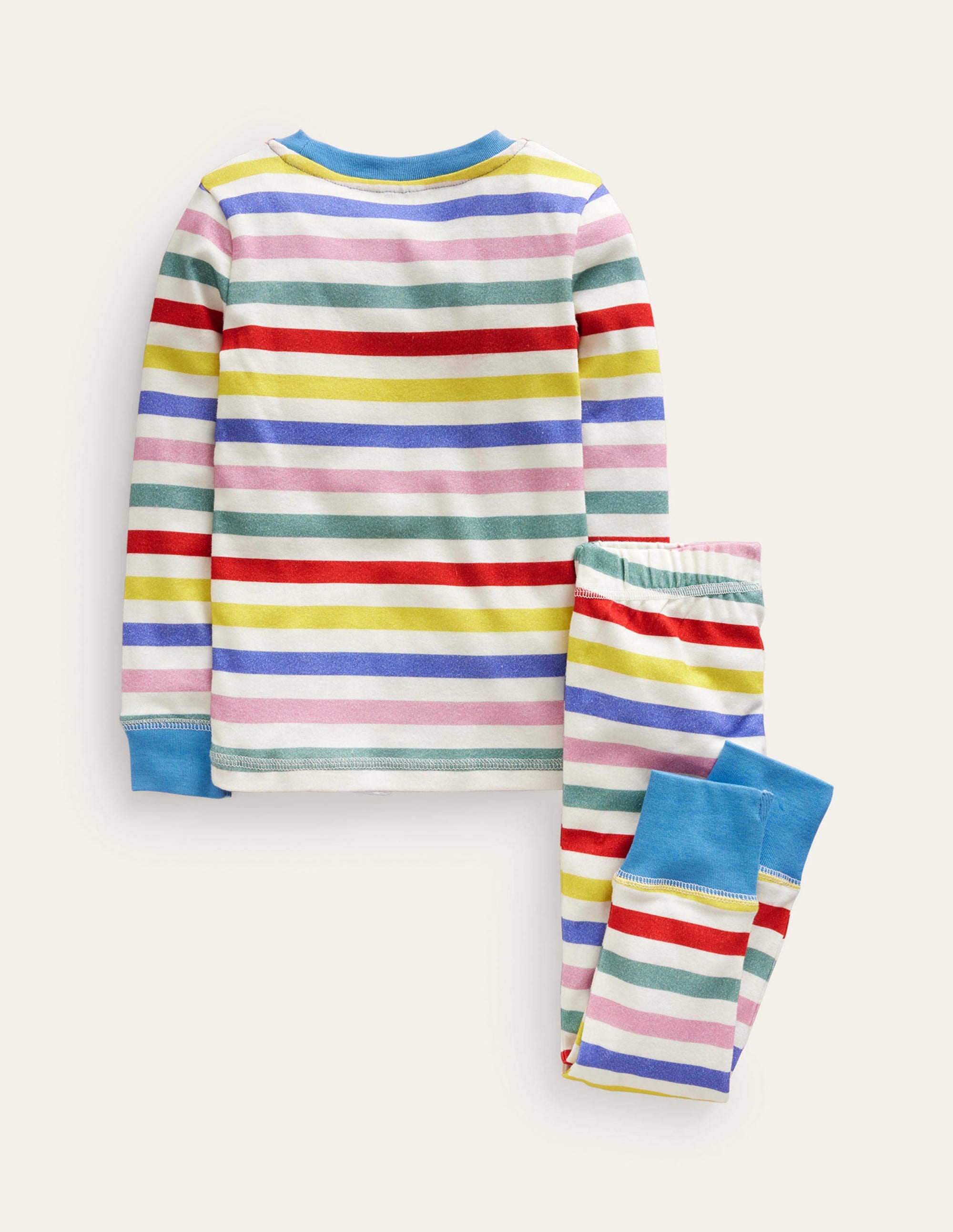Snug Striped Long John Pyjamas-Multi Stripe - Image 2