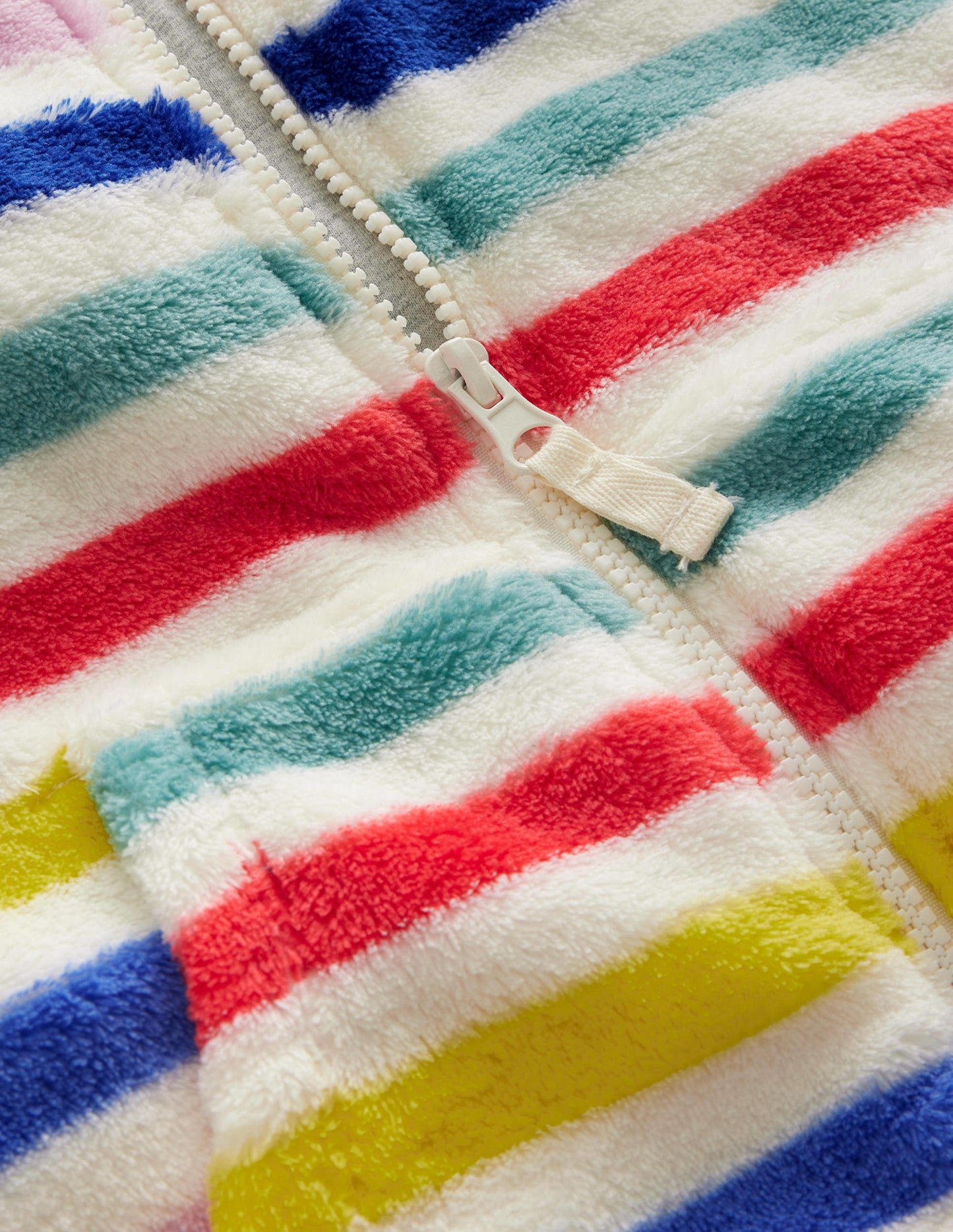 Cosy Fleece All-In-One-Multi Rainbow Stripe