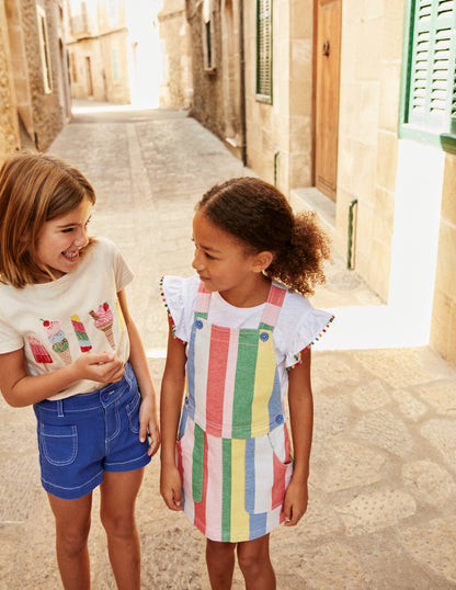 Dungaree Dress-Multi Rainbow Stripe-4