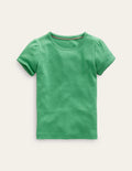 Short-sleeved Pointelle Top-Aloe Green