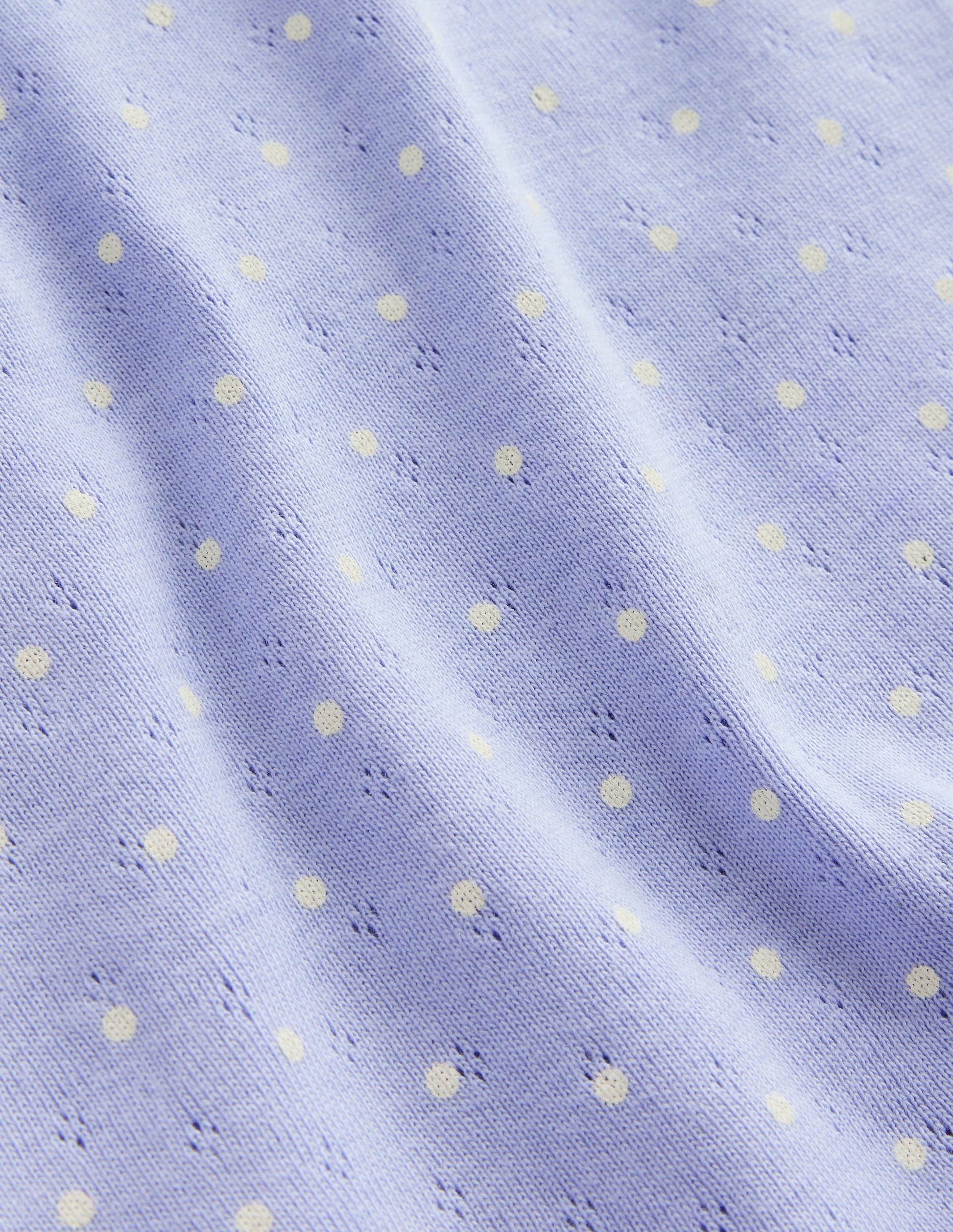Short-sleeved Pointelle Top-Etoile Blue Spot-3