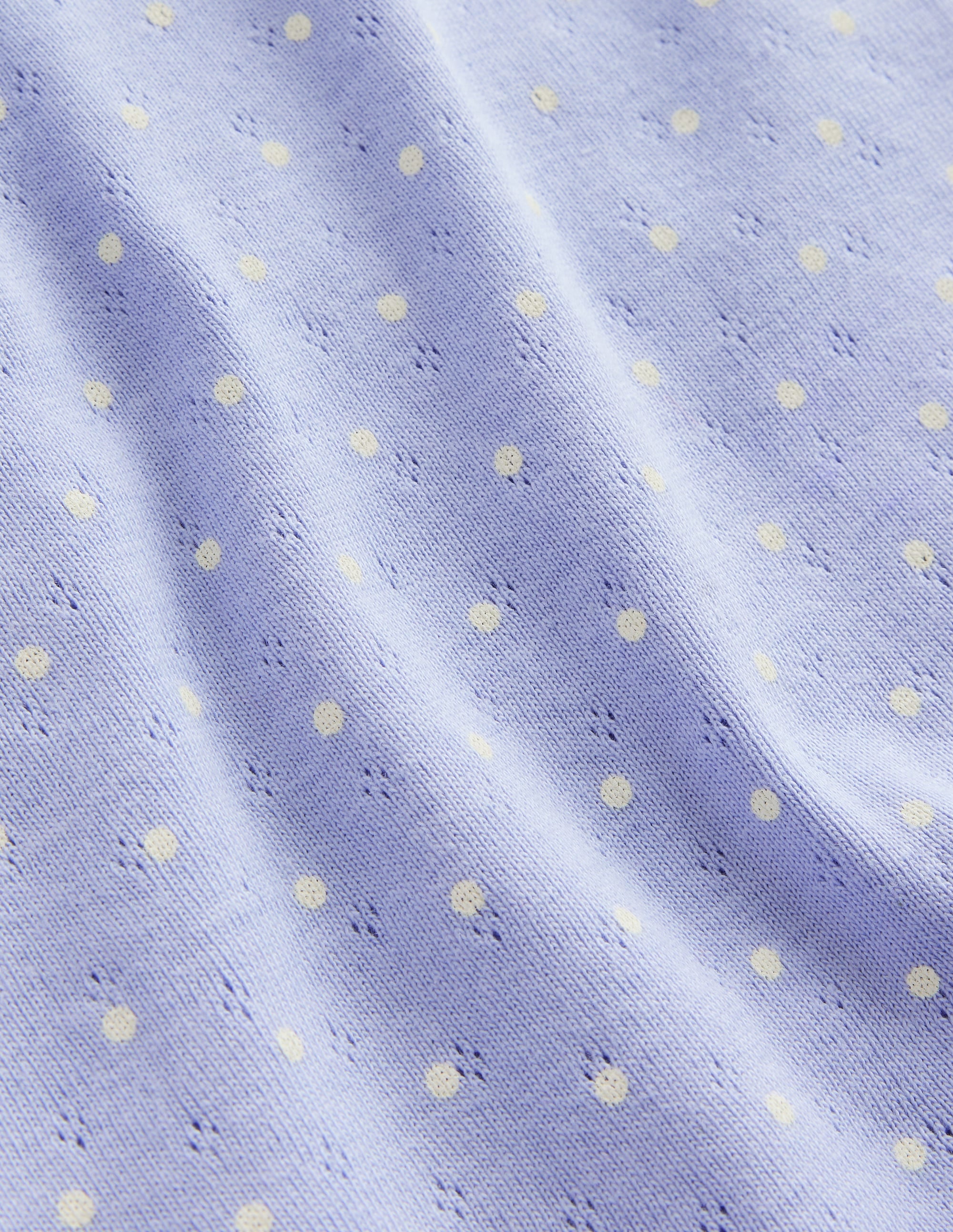 Short-sleeved Pointelle Top-Etoile Blue Spot - Image 3