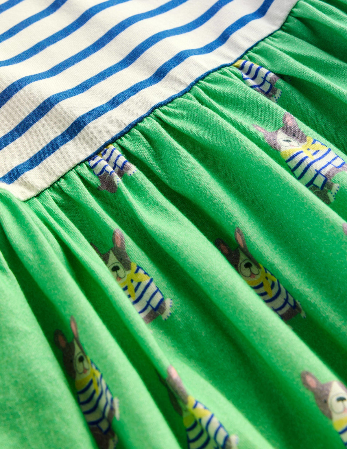 Hotchpotch Jersey dress-Pea Green Small Dogs-3