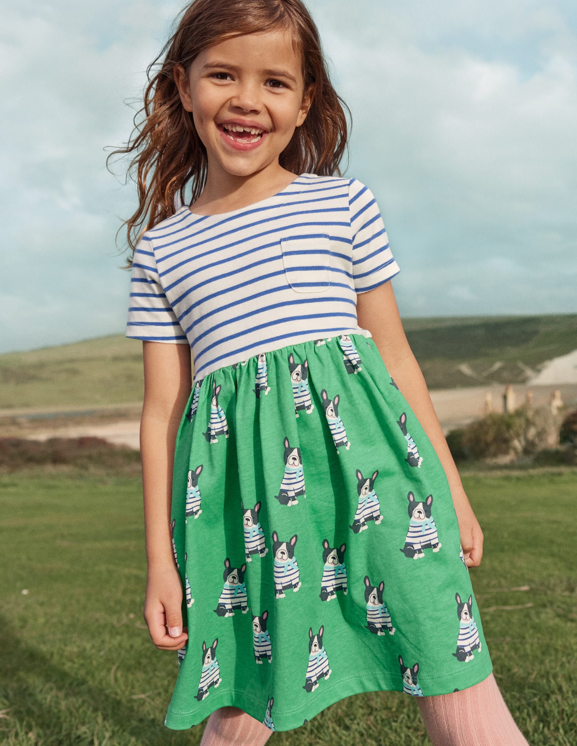 Hotchpotch Jersey dress-Pea Green Small Dogs - Image 4