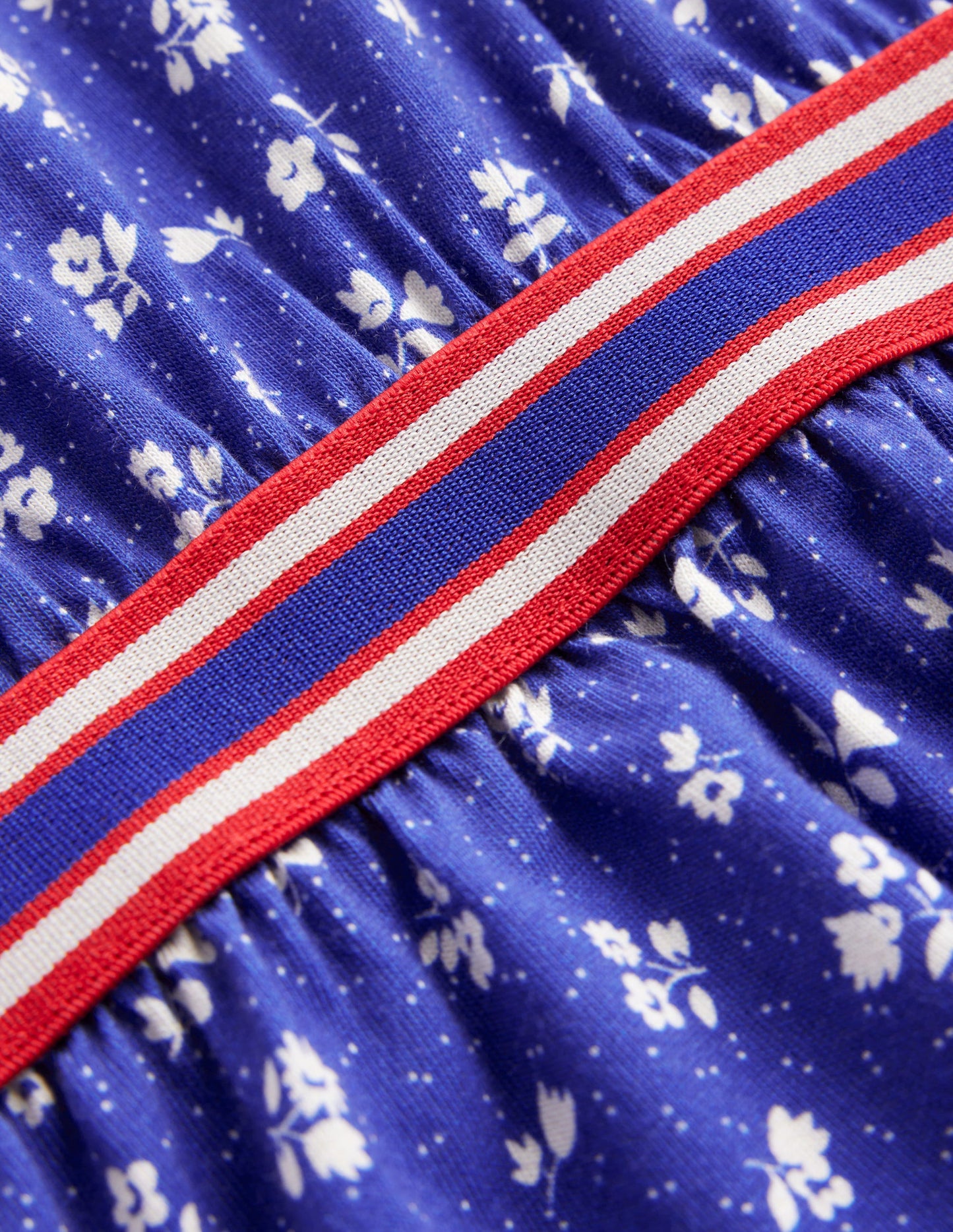 Blouson Sleeve Printed Dress-College Navy Spring