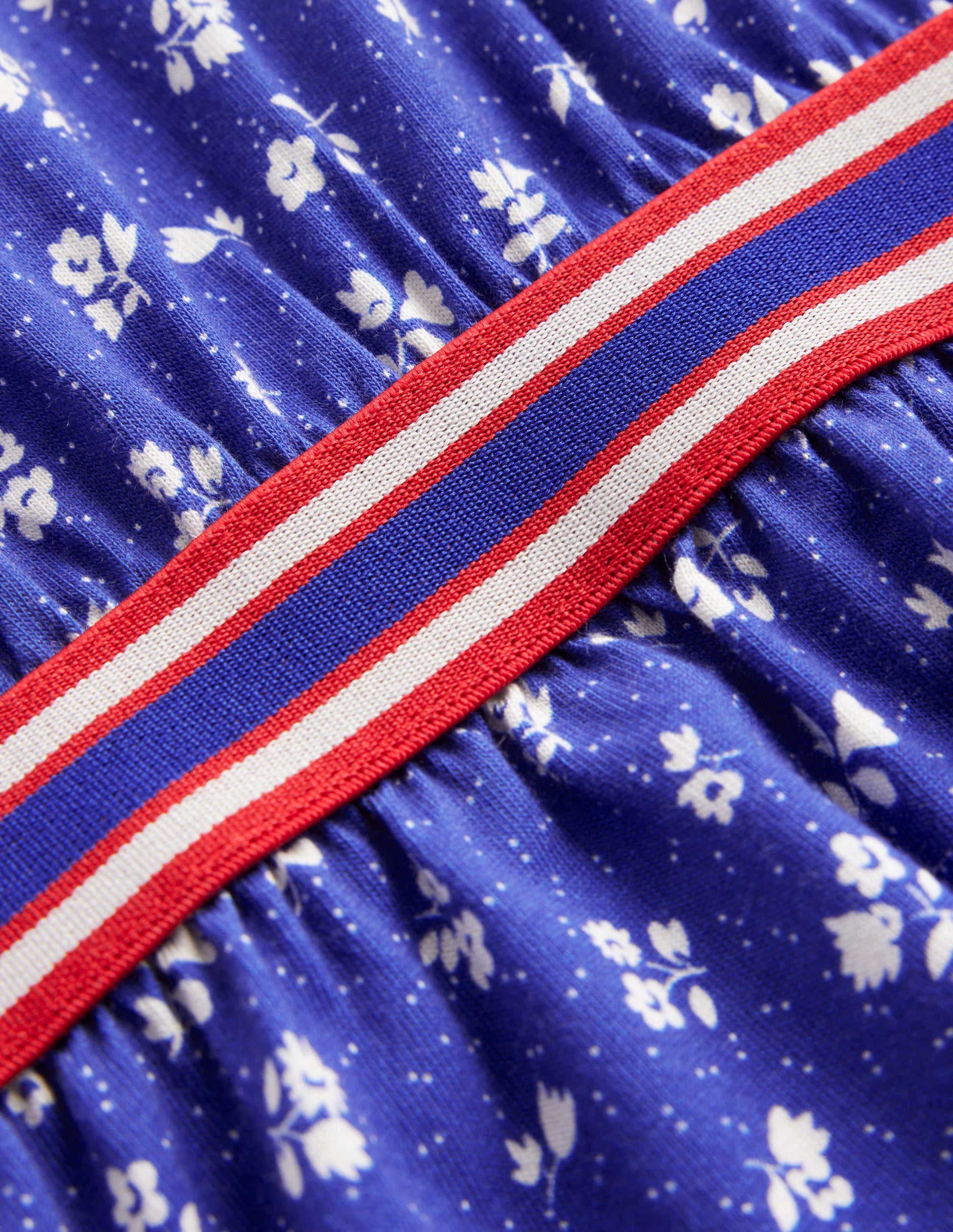 Blouson Sleeve Printed Dress-College Navy Spring-3