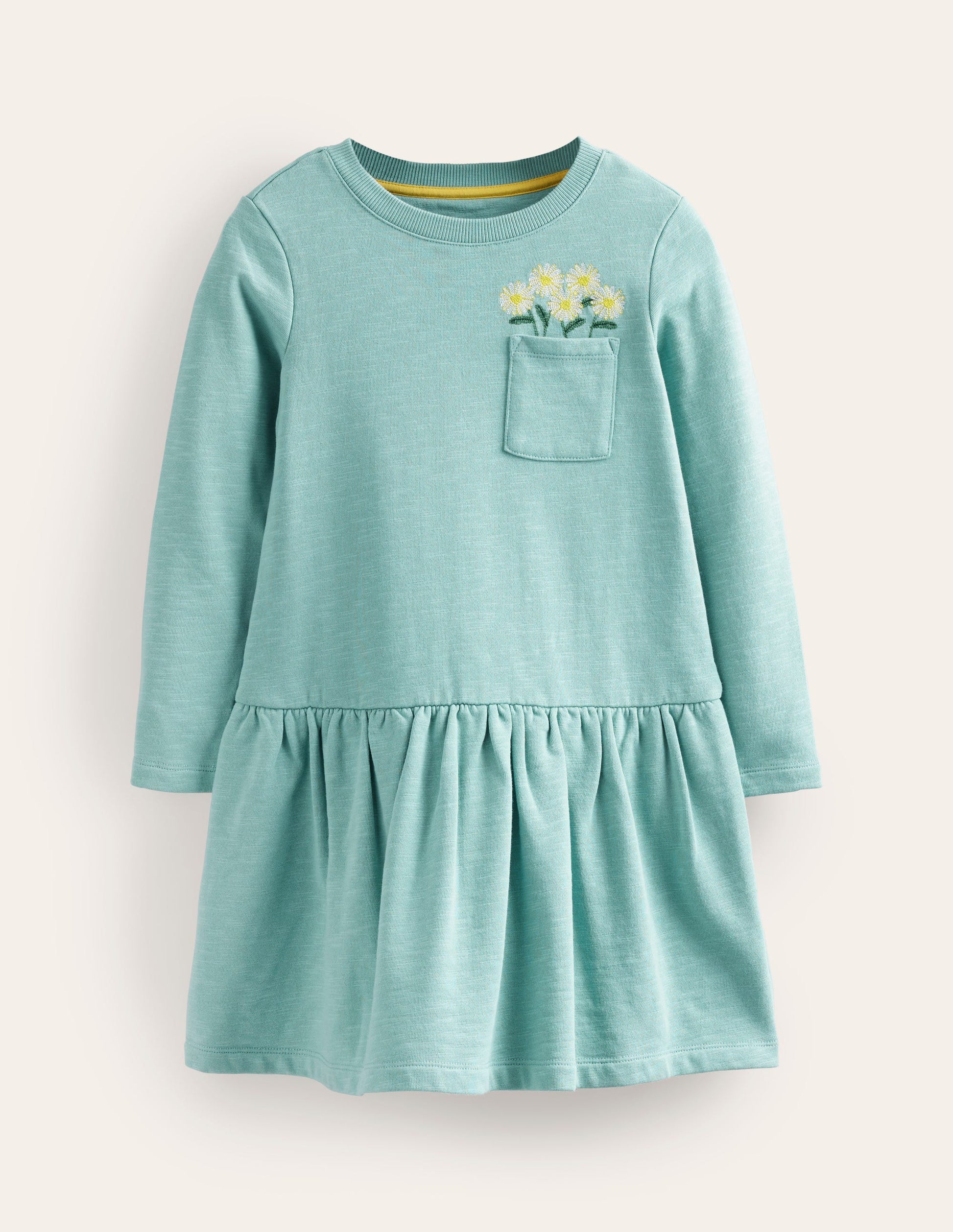 Embroidered Sweat Dress-Georgian Blue Flowers-1
