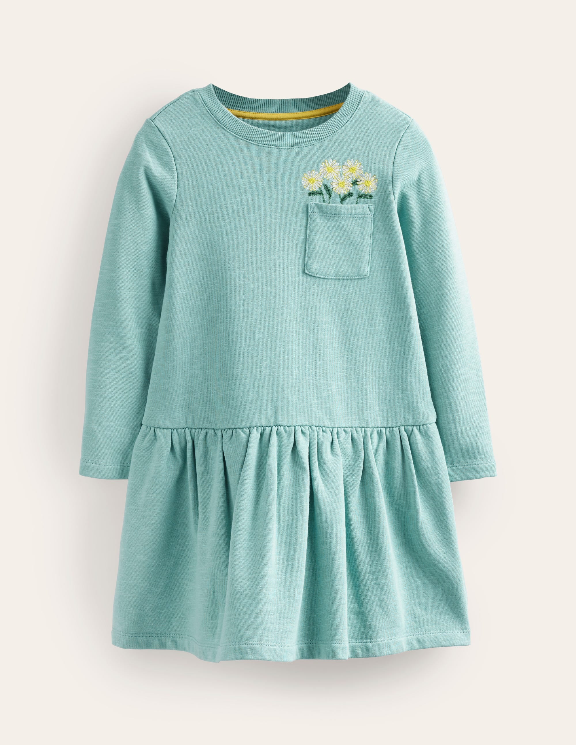 Embroidered Sweat Dress-Georgian Blue Flowers - Image 1