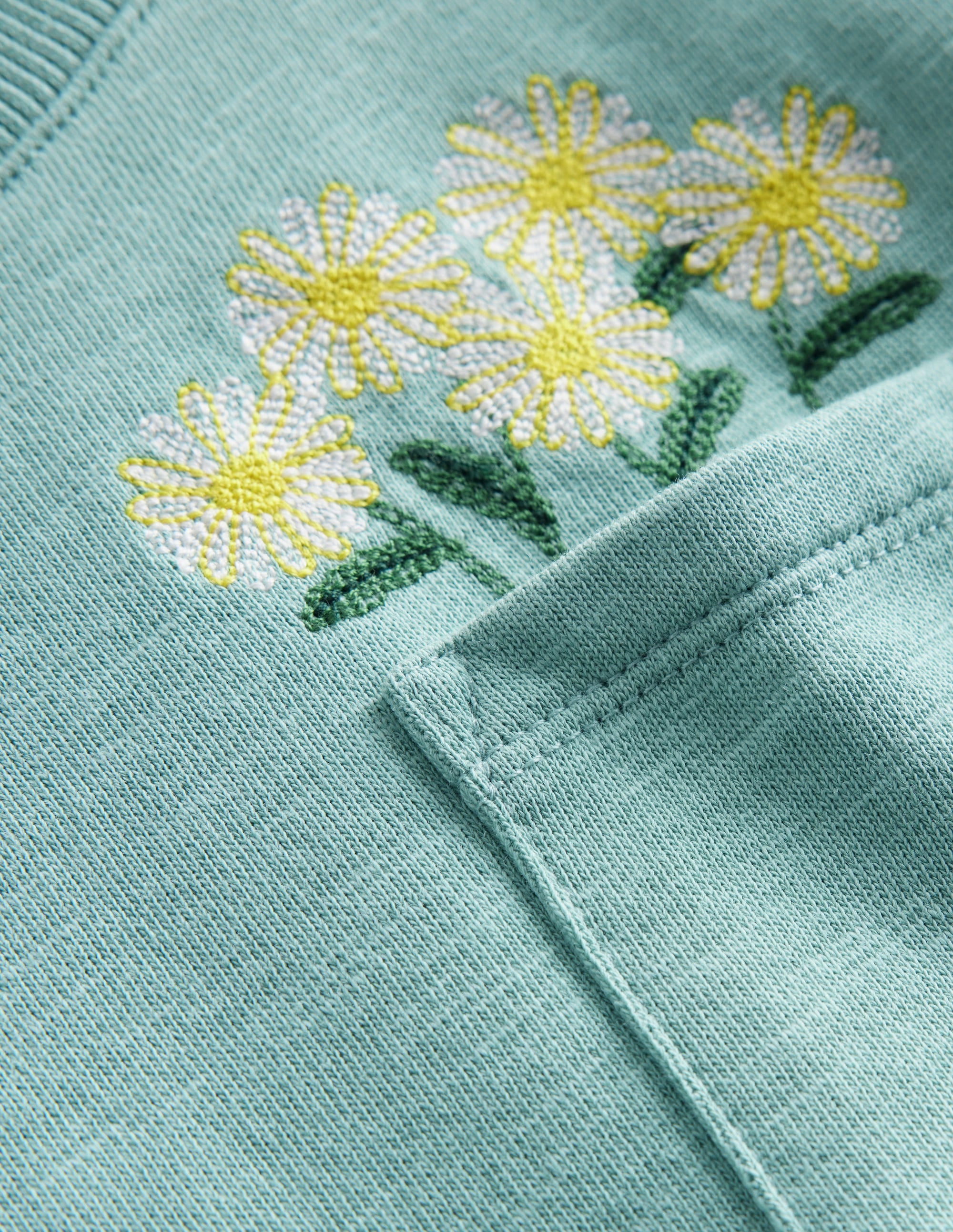 Embroidered Sweat Dress-Georgian Blue Flowers - Image 3