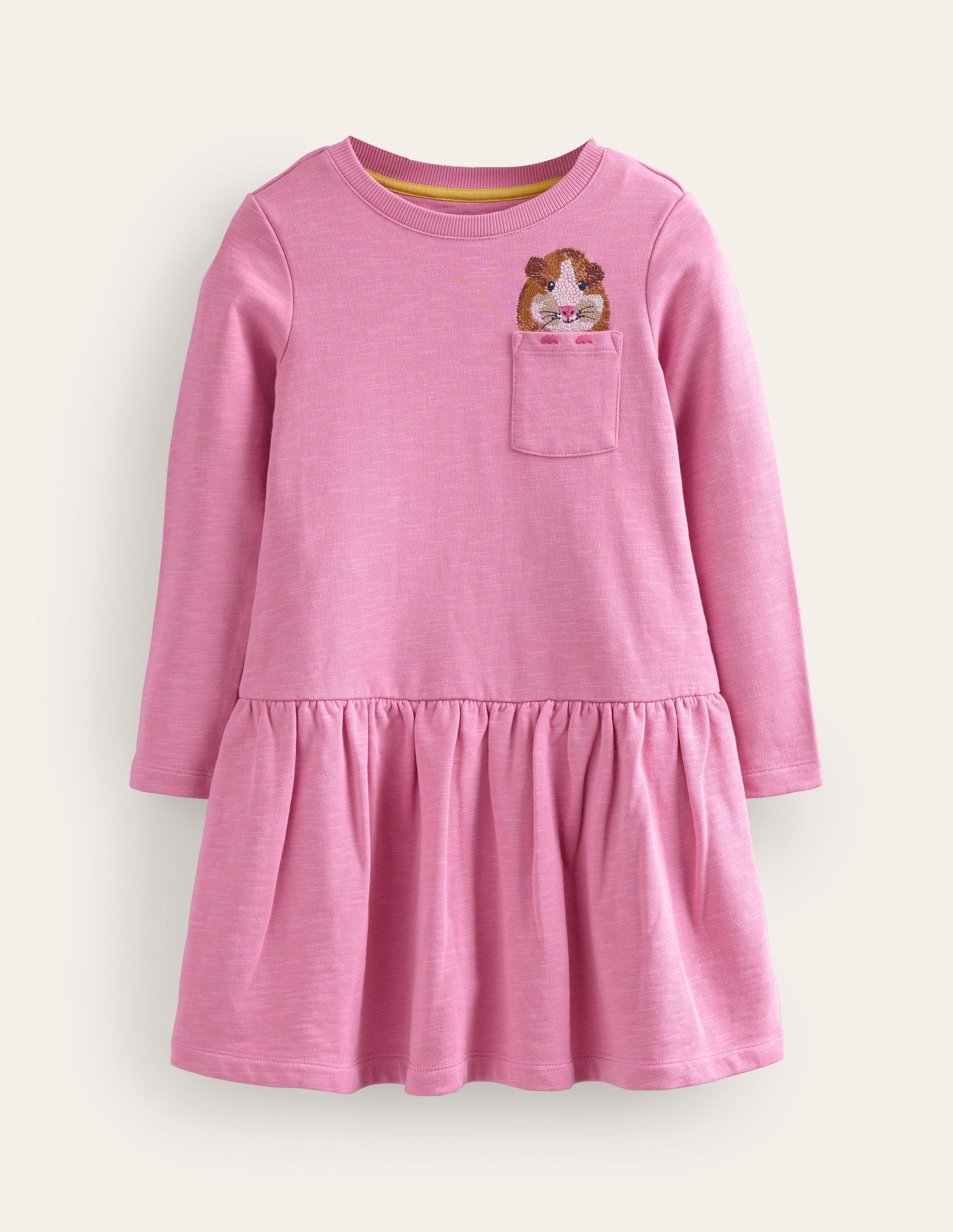Embroidered Sweat Dress-Cosmos Pink Guinea Pig-1