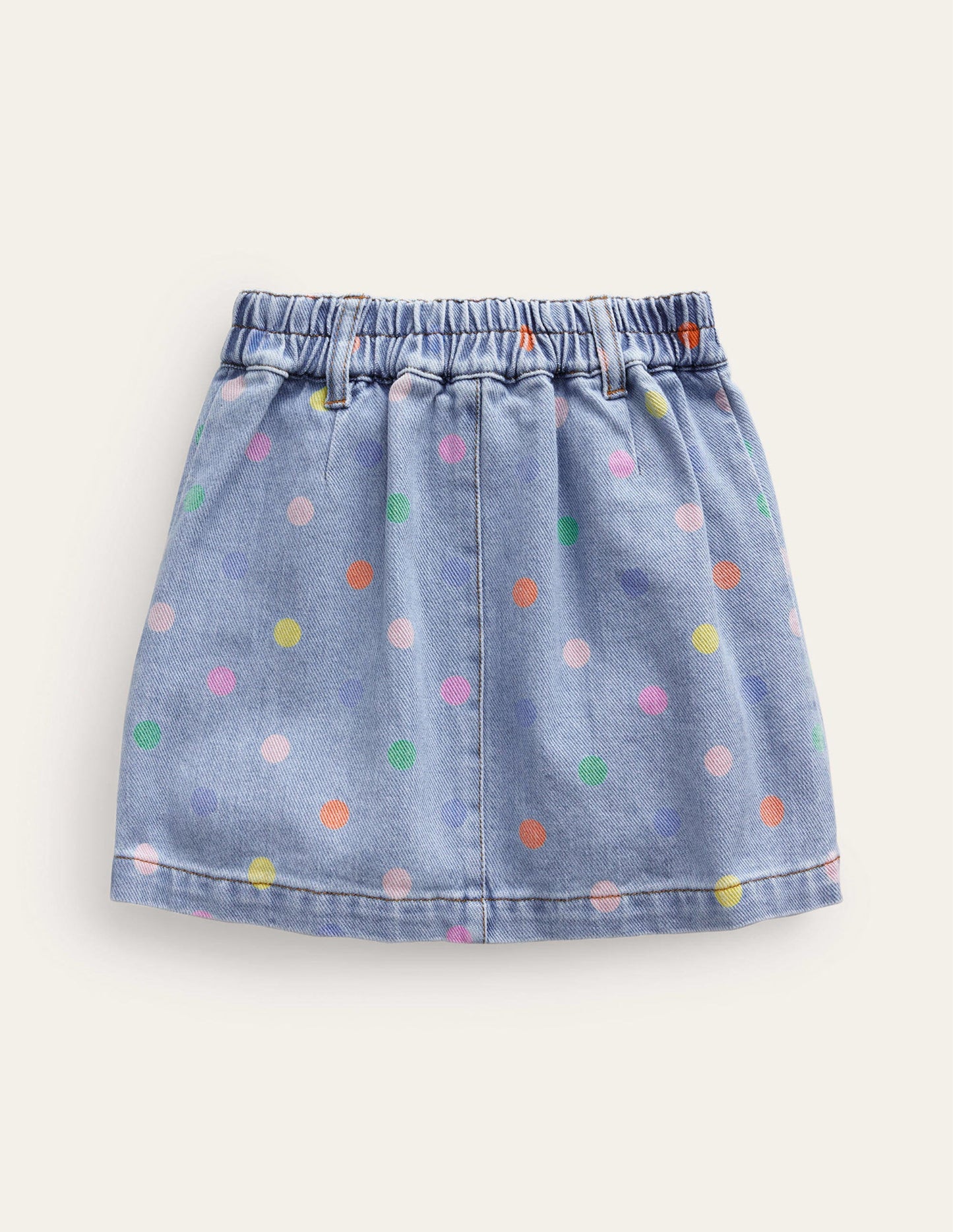 Button Pull-on Mini Skirt-Denim Multi Spot