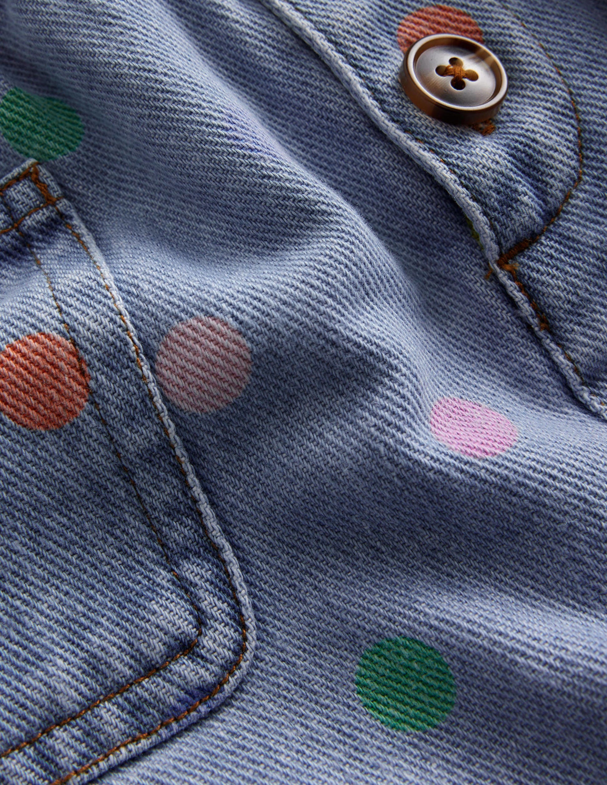 Button Pull-on Mini Skirt-Denim Multi Spot-3