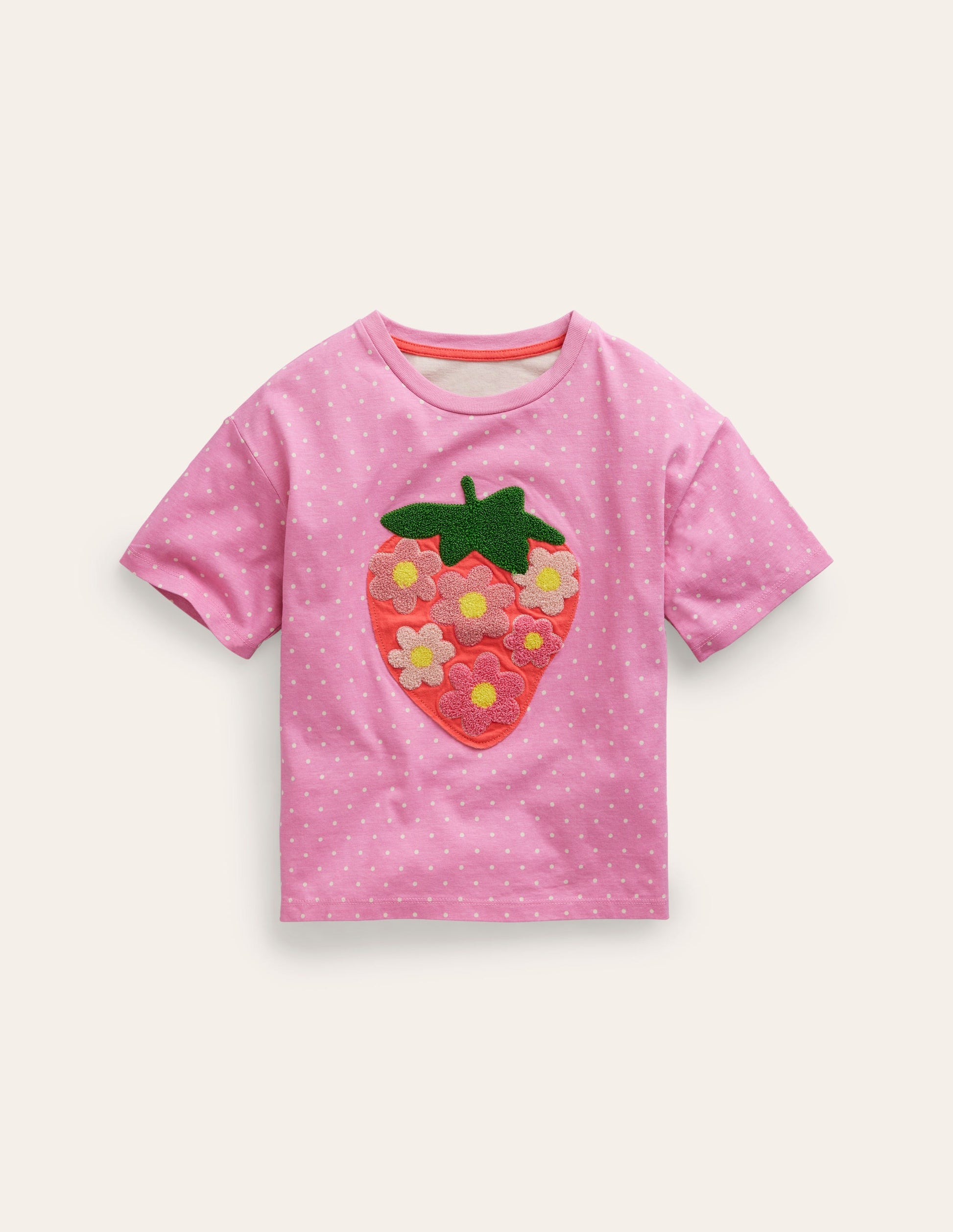 Boucle Relaxed T-shirt-Cosmos Pink Strawberry-1