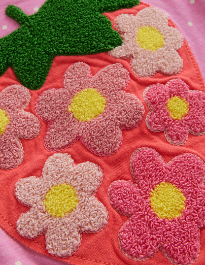 Boucle Relaxed T-shirt-Cosmos Pink Strawberry-3