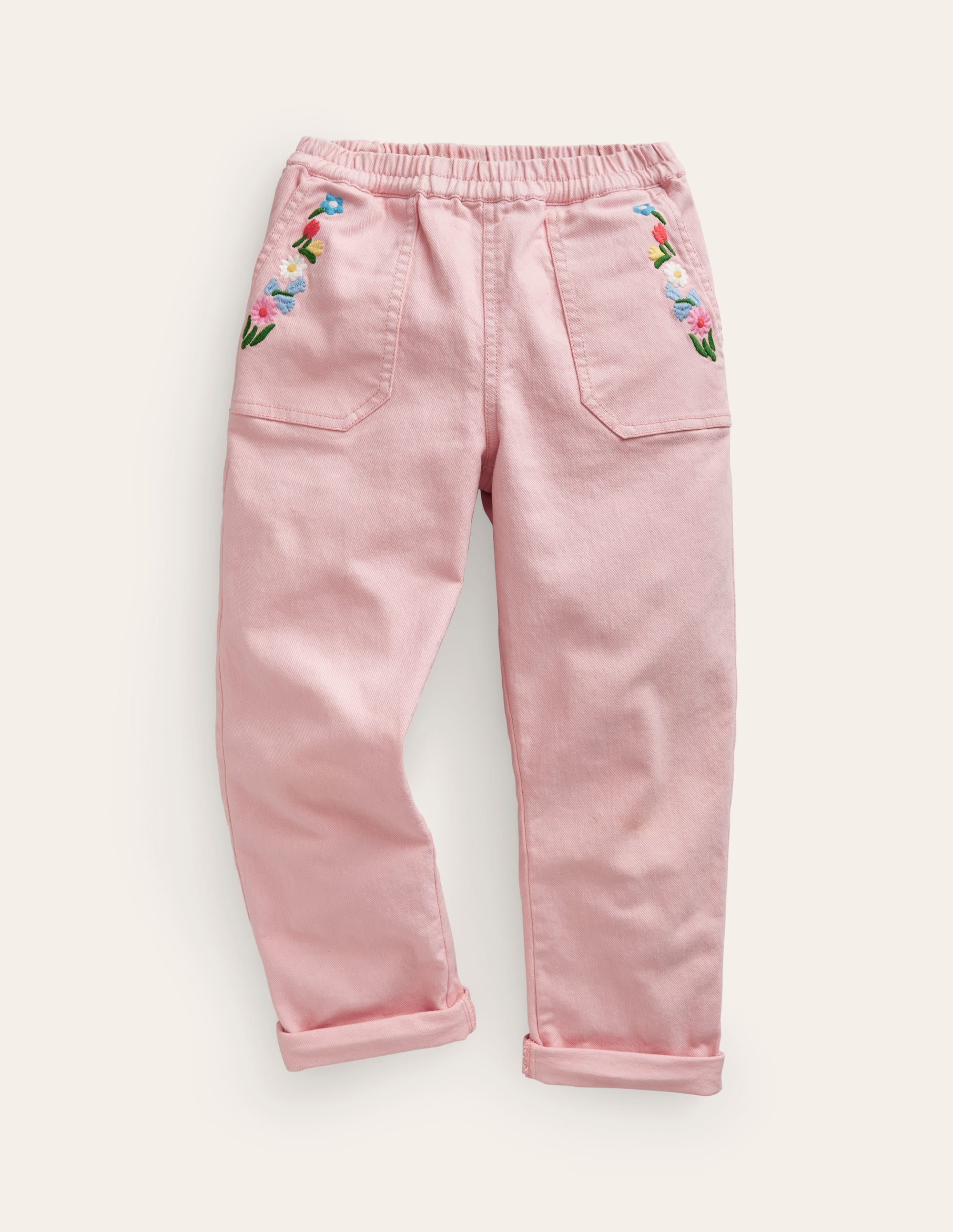 Pull-on Trouser-Provence Dusty Pink Embroidery - Image 1