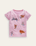 Superstitch Jersey Top-Pink Cats
