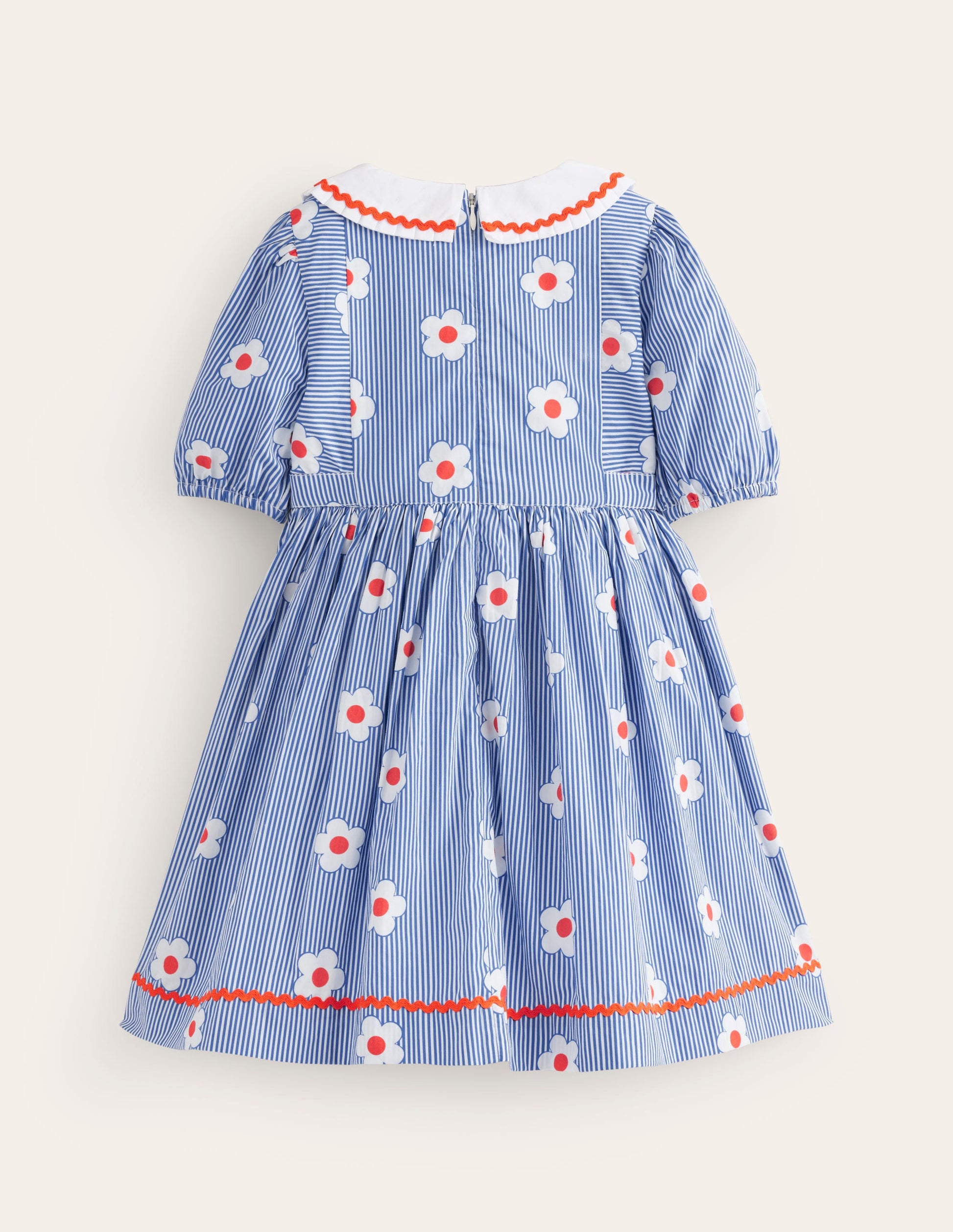 Collared Sailor Dress-Bluejay Daisy Stripe-2