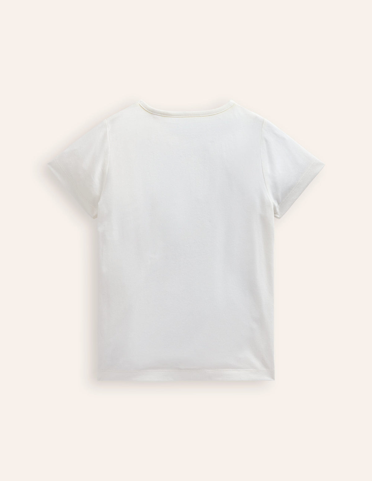 Short Sleeve Appliqué T-shirt-Ivory Butterfly-3