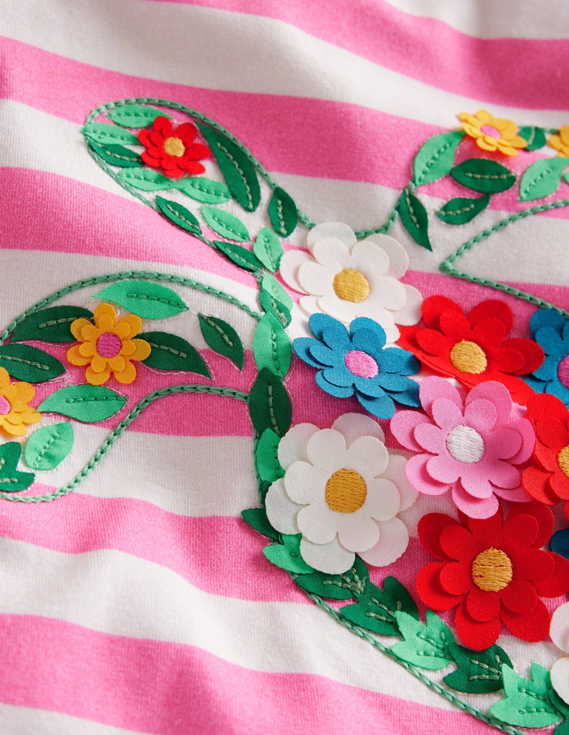 Short Sleeve Appliqué T-shirt-Cosmos Pink/Ivory Turtle-3