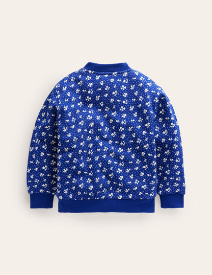 Borg Lined Jersey Bomber-Indigo Sprig Floral-2