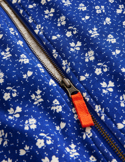 Borg Lined Jersey Bomber-Indigo Sprig Floral-3