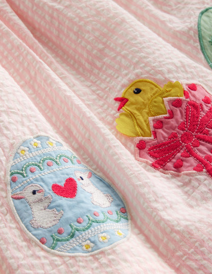 Charming Pinafore Dress-Pink / Ivory Stripe Chicks-3