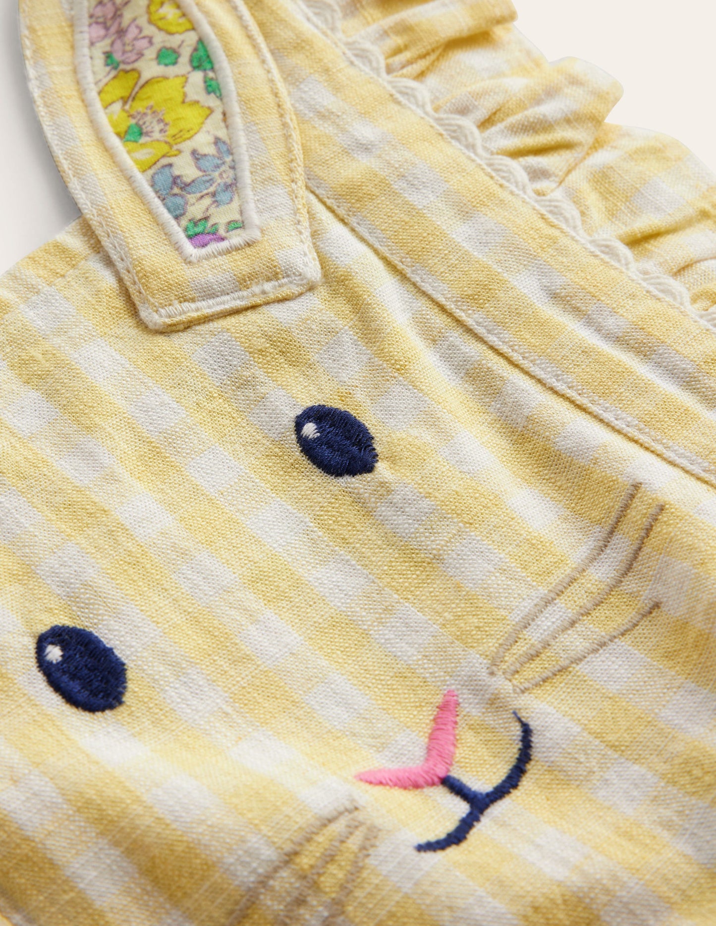 Charming Pinafore Dress-Honey / Ivory Stripe Bunny
