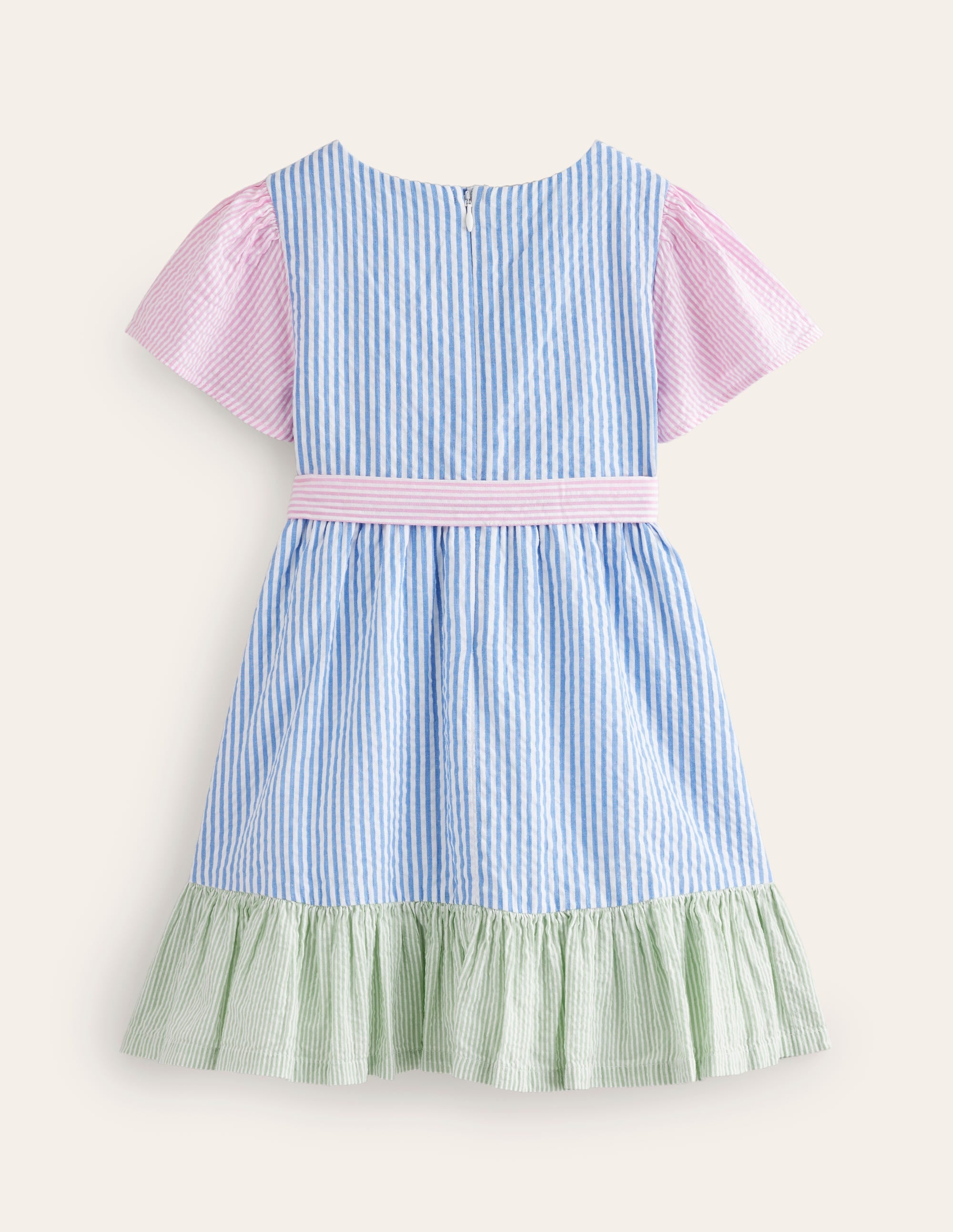 Hotchpotch Seersucker Dress-Multi Ticking Stripes - Image 2