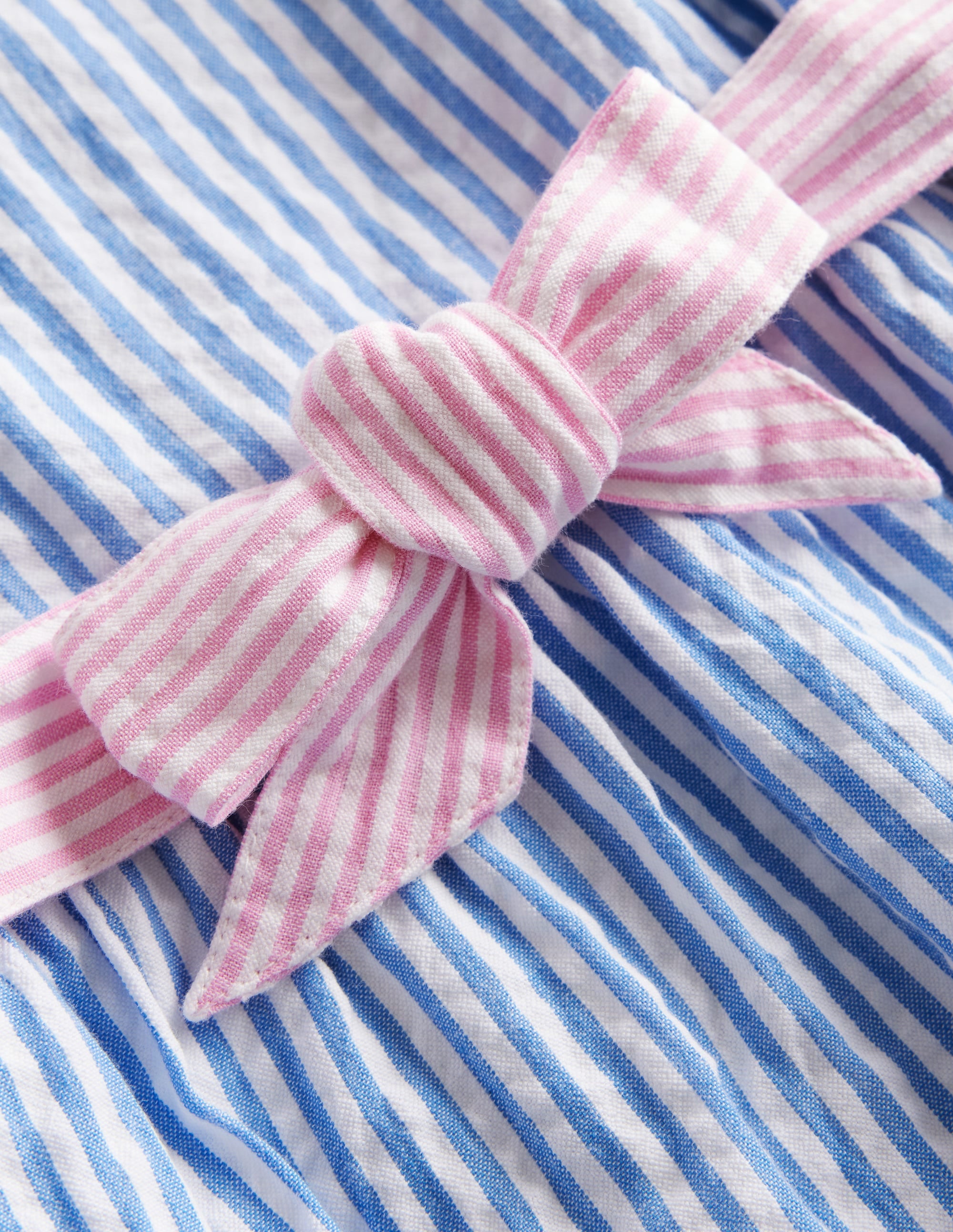 Hotchpotch Seersucker Dress-Multi Ticking Stripes - Image 3