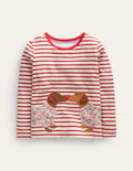 Front & Back Appliqué T-shirt-Firecracker/Ivory Dogs