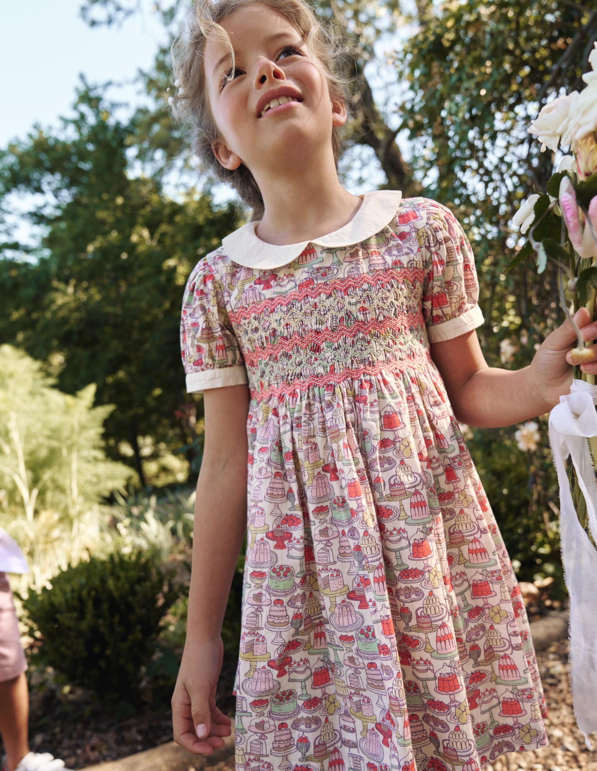 Nostalgic Occasion Smock Dress-Multi Sweet Treats - Image 4