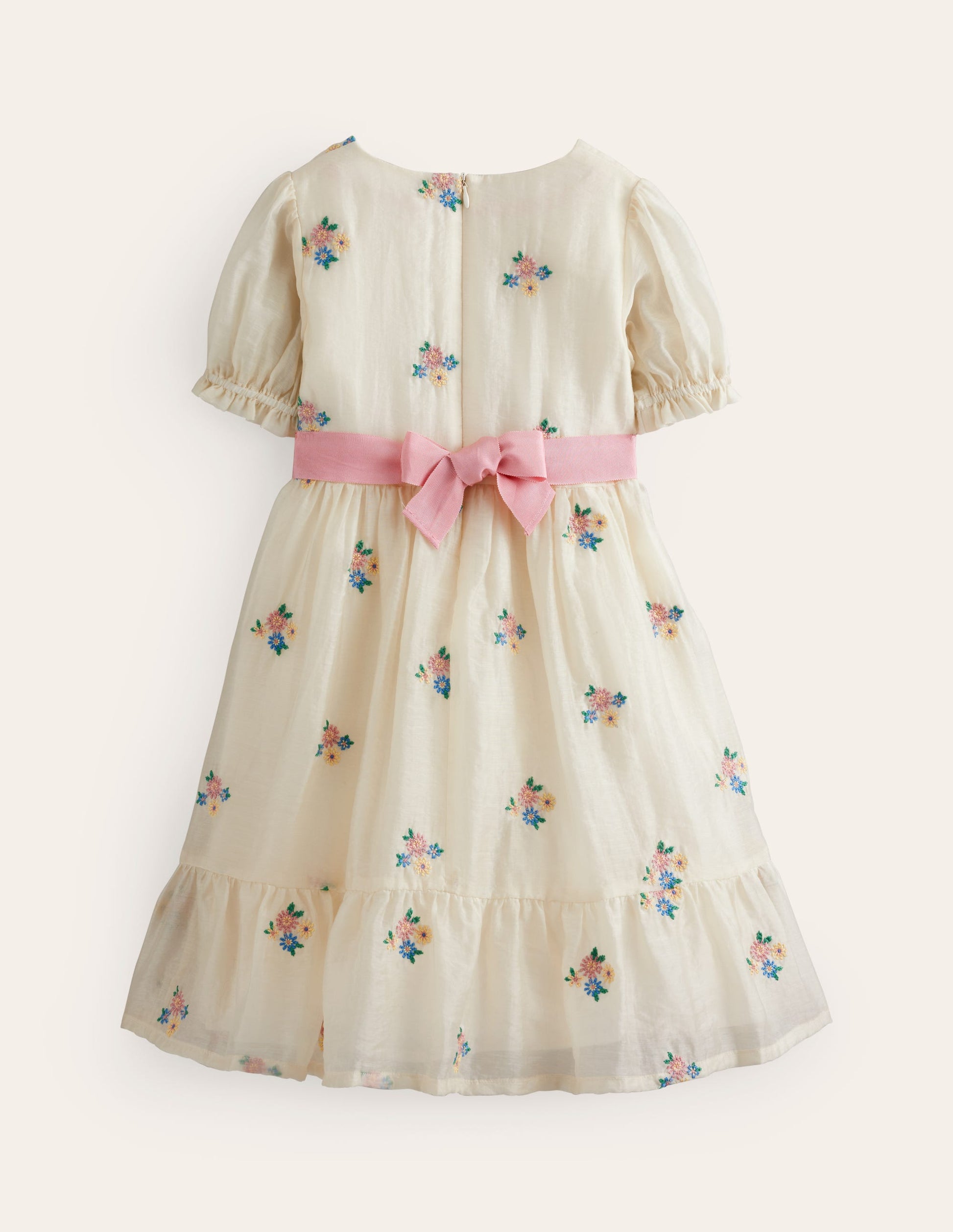 Flutter Organza Dress-Ivory Floral-2