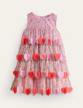 Heart Flutter Party Dress-Pink Flowerbed