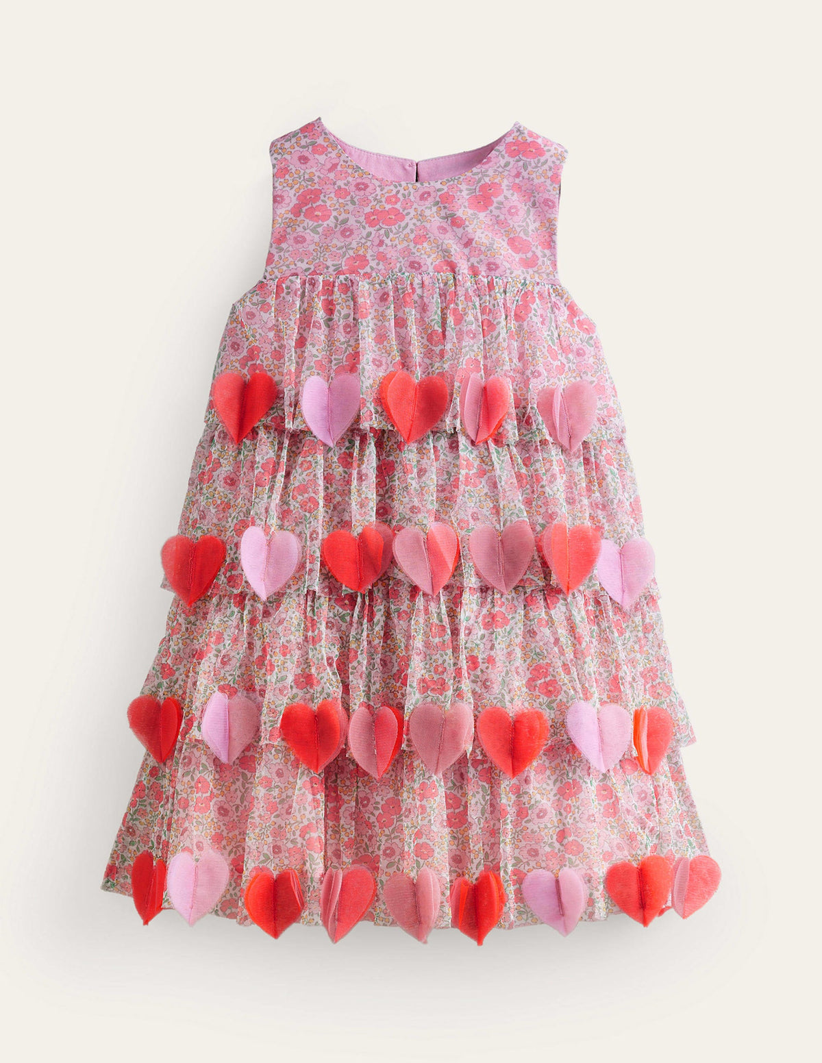 Heart Flutter Party Dress-Pink Flowerbed-1
