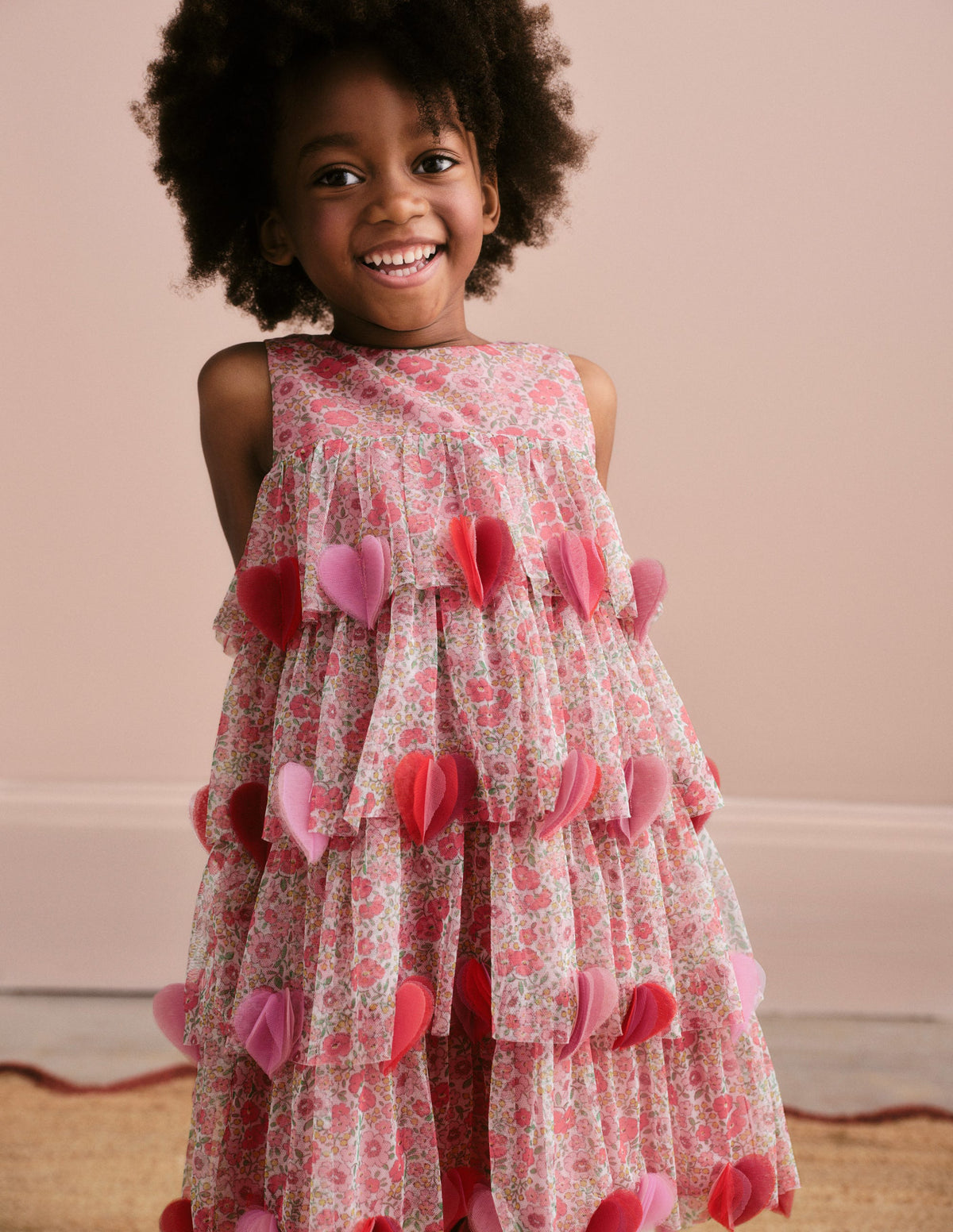Heart Flutter Party Dress-Pink Flowerbed-4