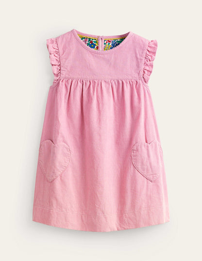 Woven Heart Pocket Tunic-Bubblegum