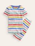 Snug Striped Short Pyjamas-Jam/Georgian Blue