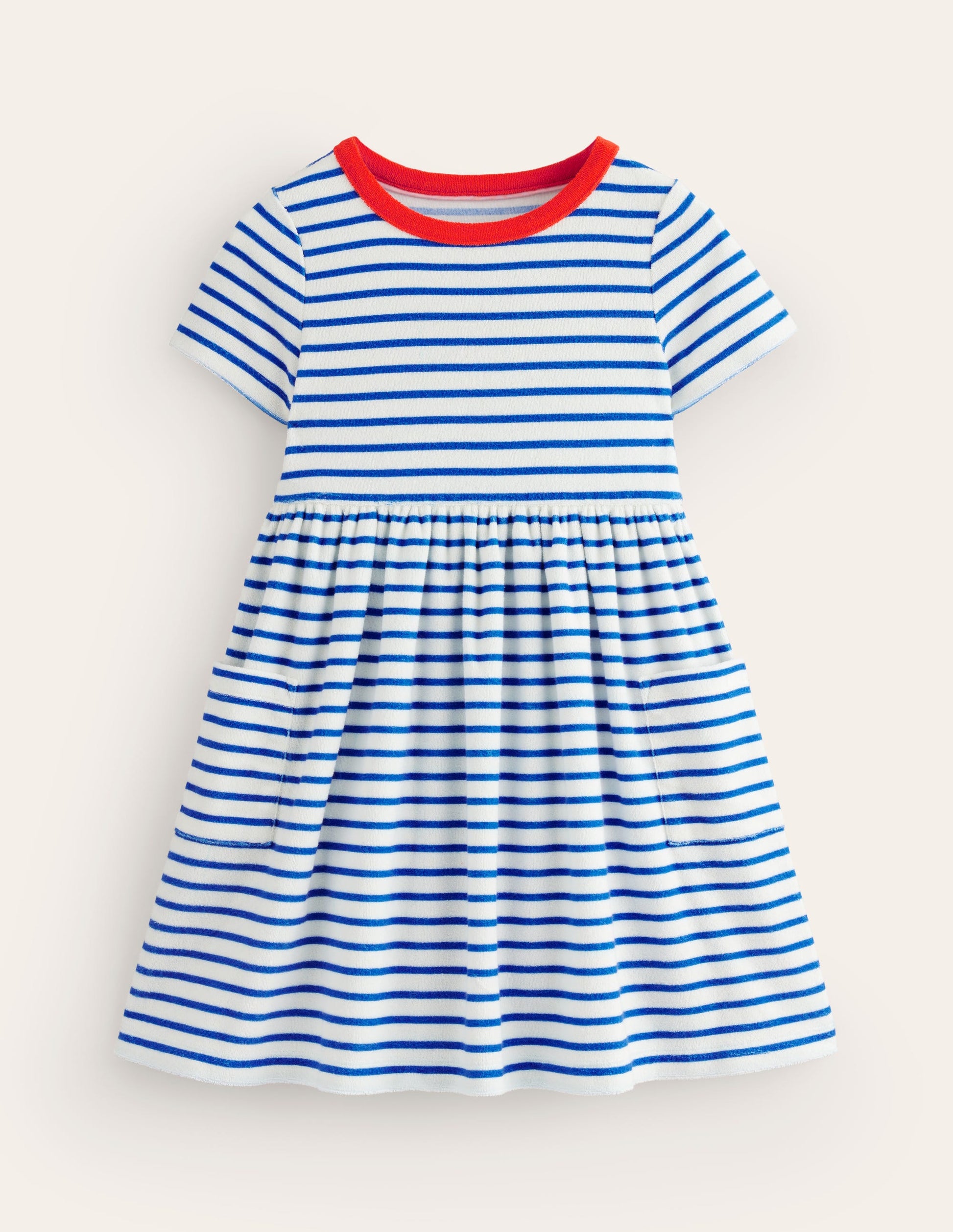 Fun Towelling Dress-Sapphire Blue/Vanilla Pod-1
