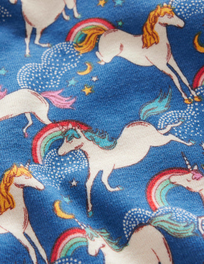 Snug Short John Pyjamas-Bluejay Rainbow Unicorns