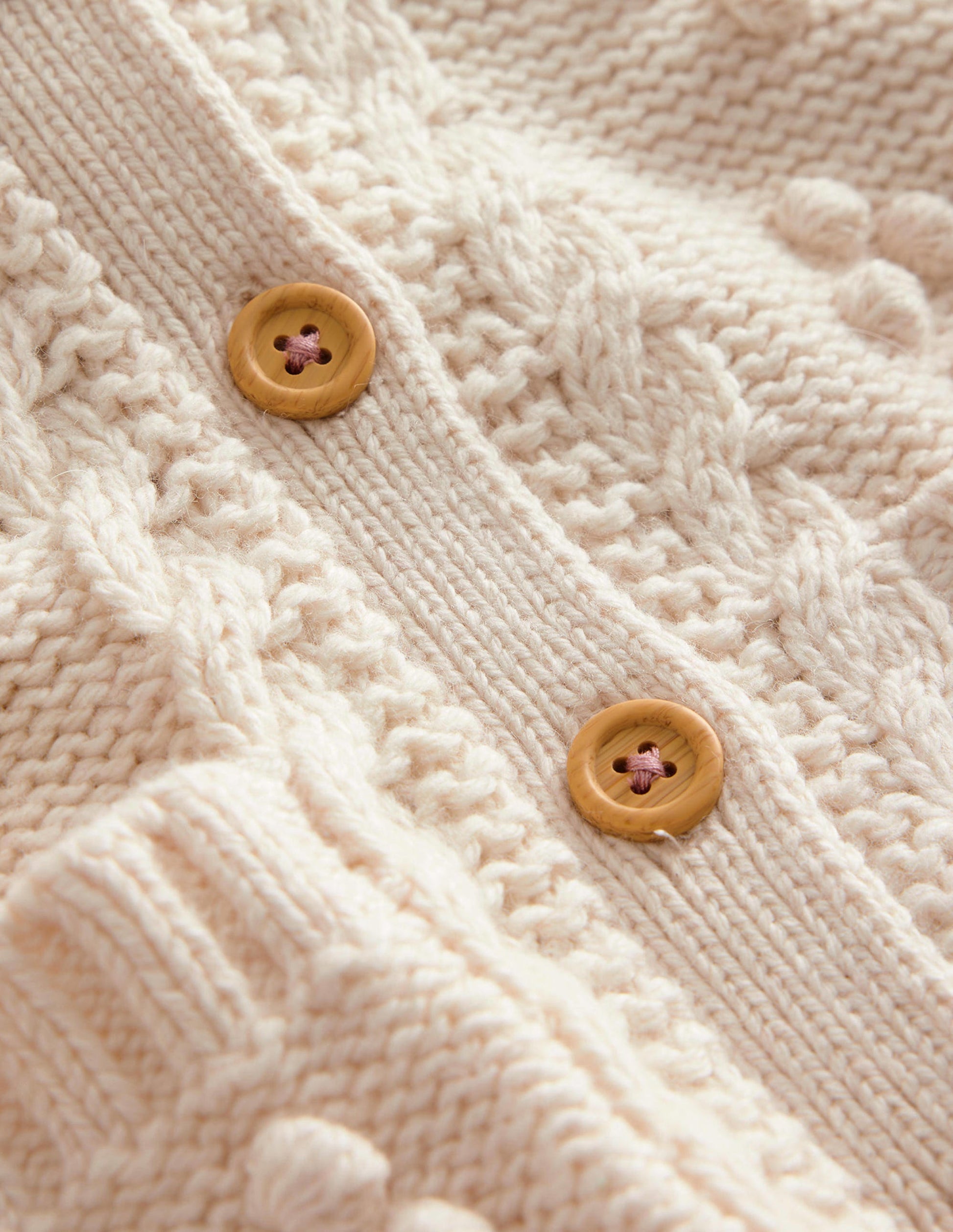 Chunky Collared Cardigan-Ecru Marl-3