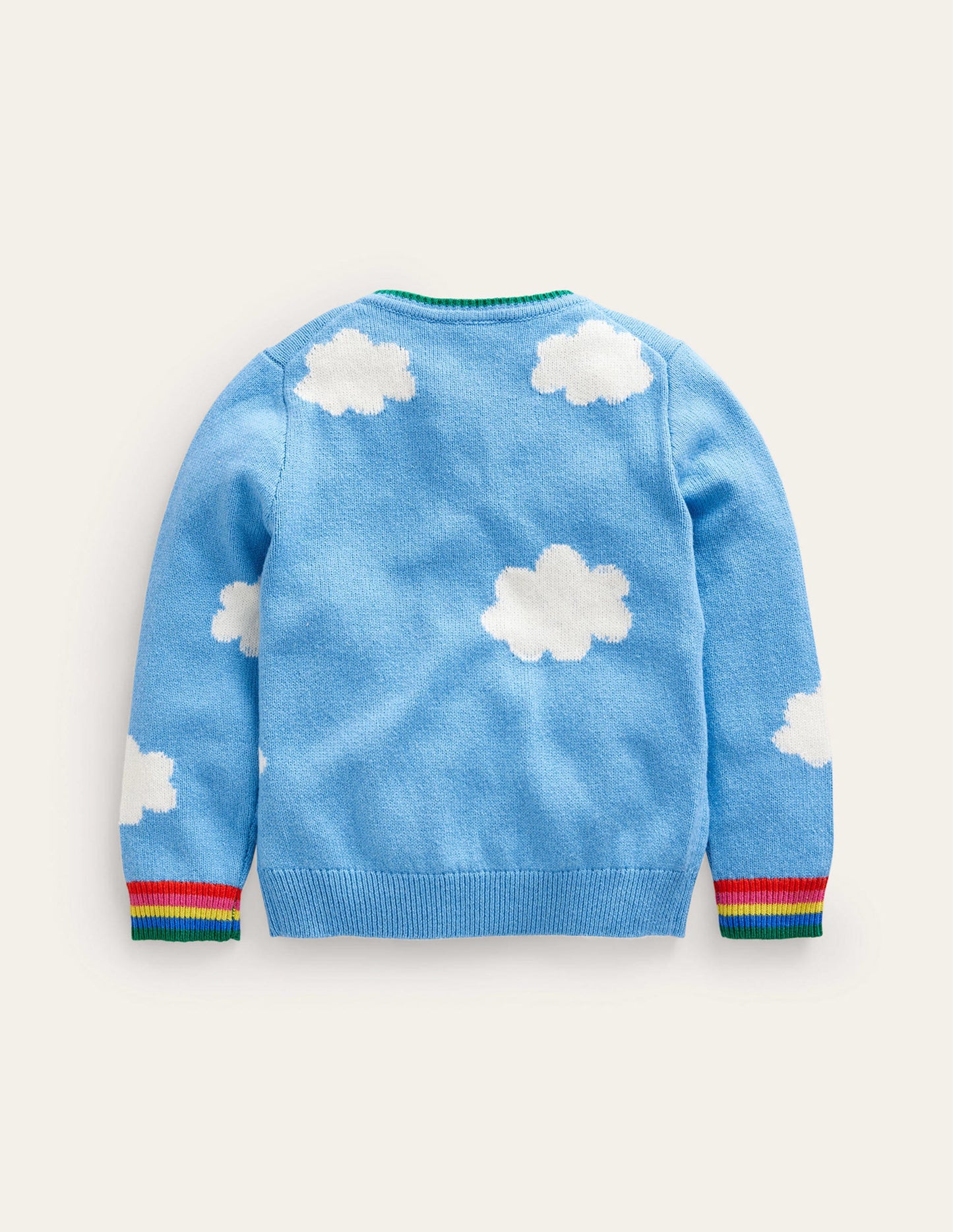 Crochet Appliqué Cardigan-Vintage Blue Weather