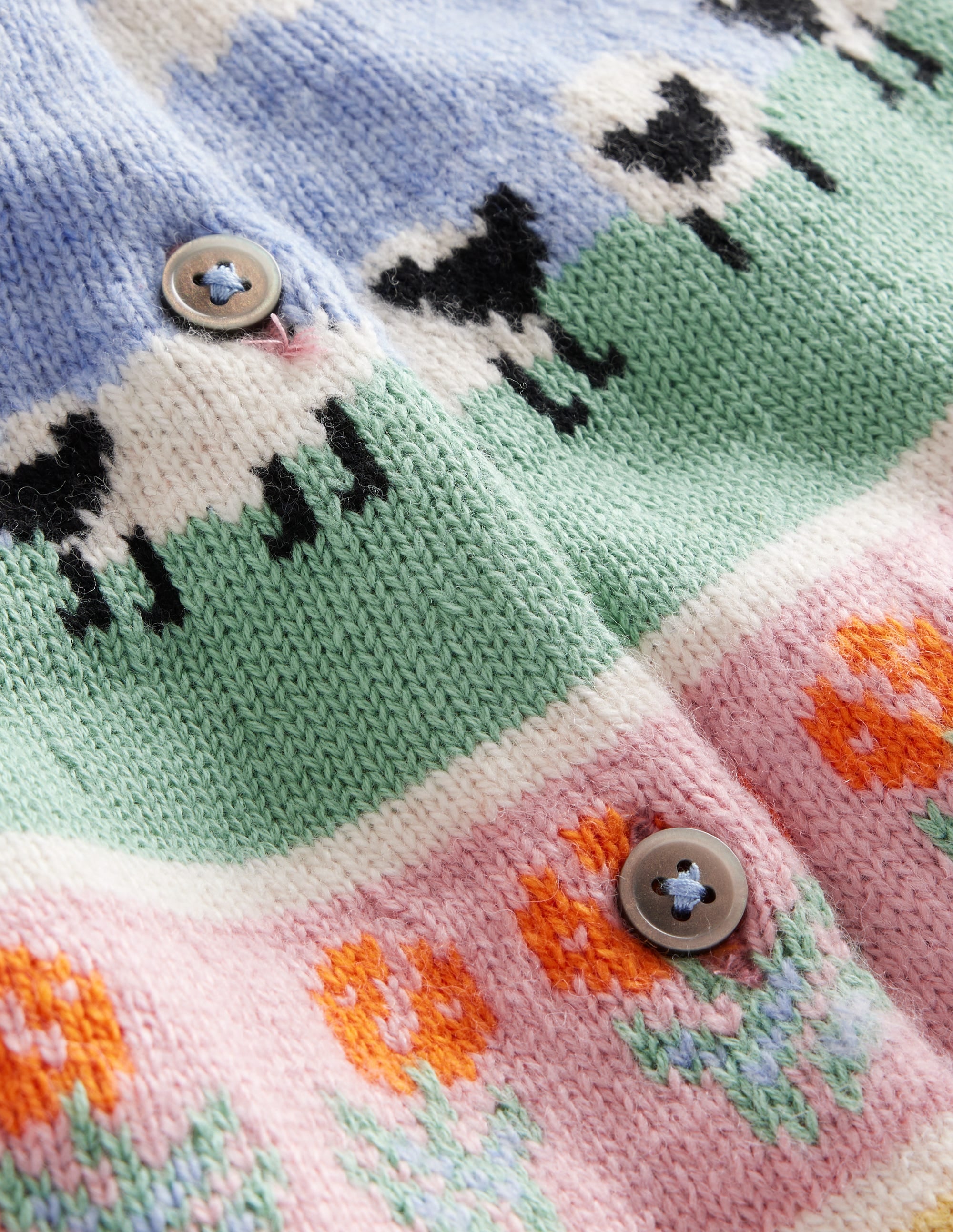 Fair Isle Cardigan-Almond Pink Easter Animals - Image 3